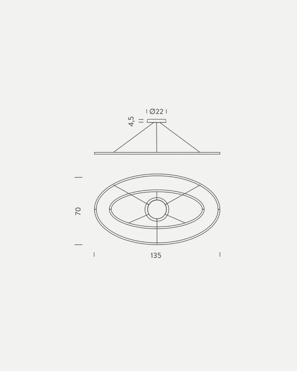 Ellisse Double Mega Pendant Light