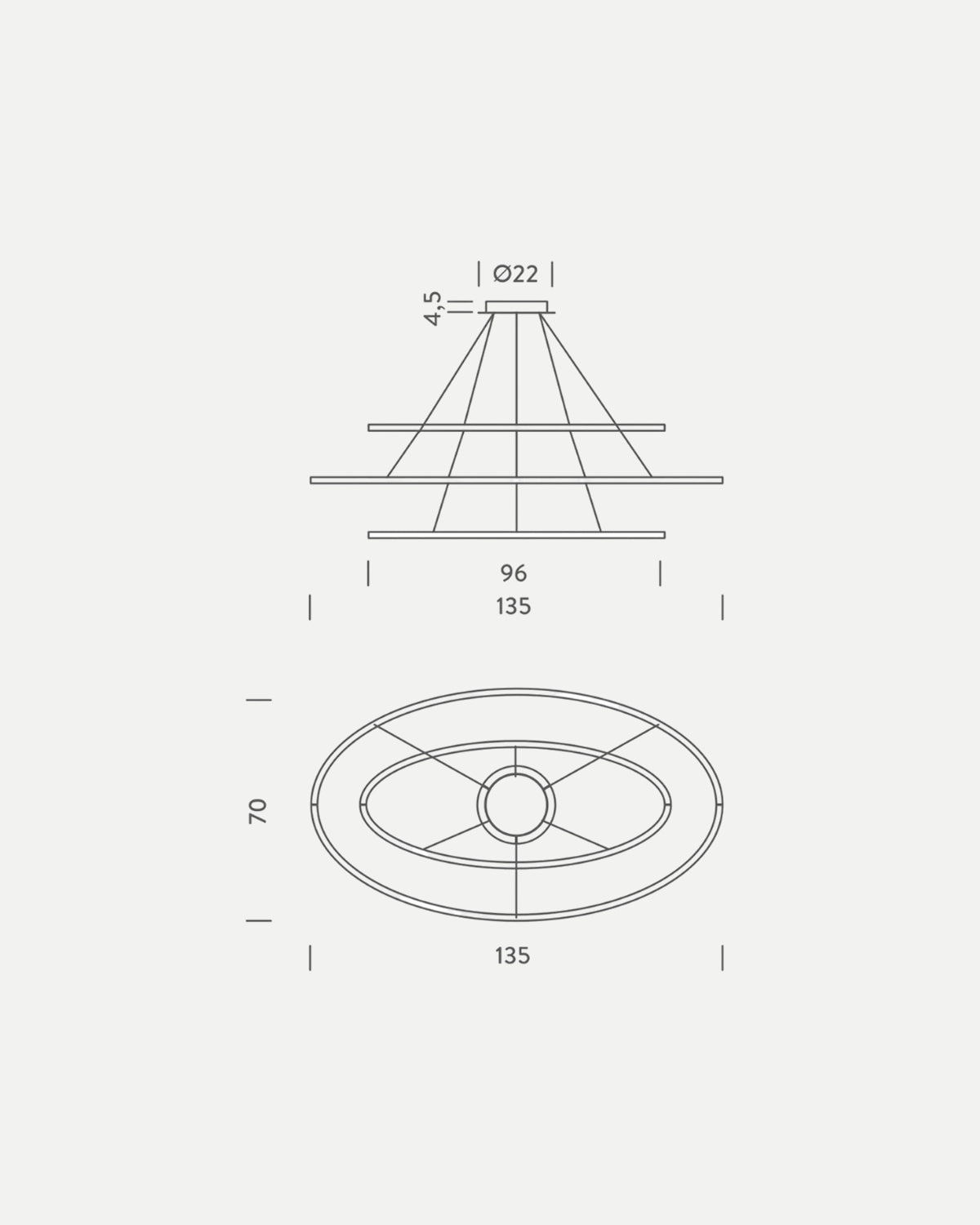 Ellisse Triple Pendant Light