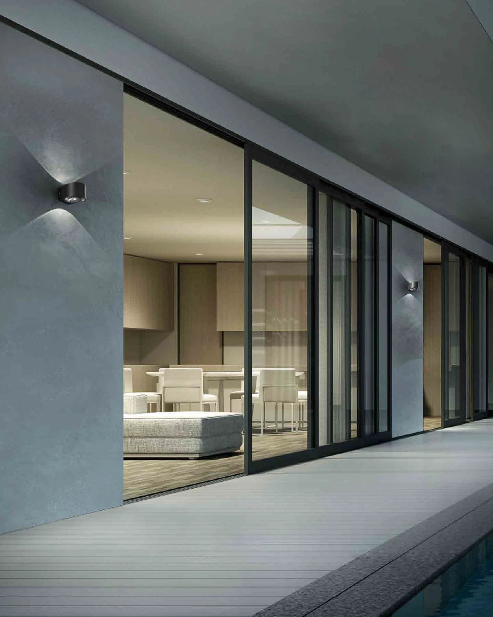 Lens Double Outdoor Wall Light