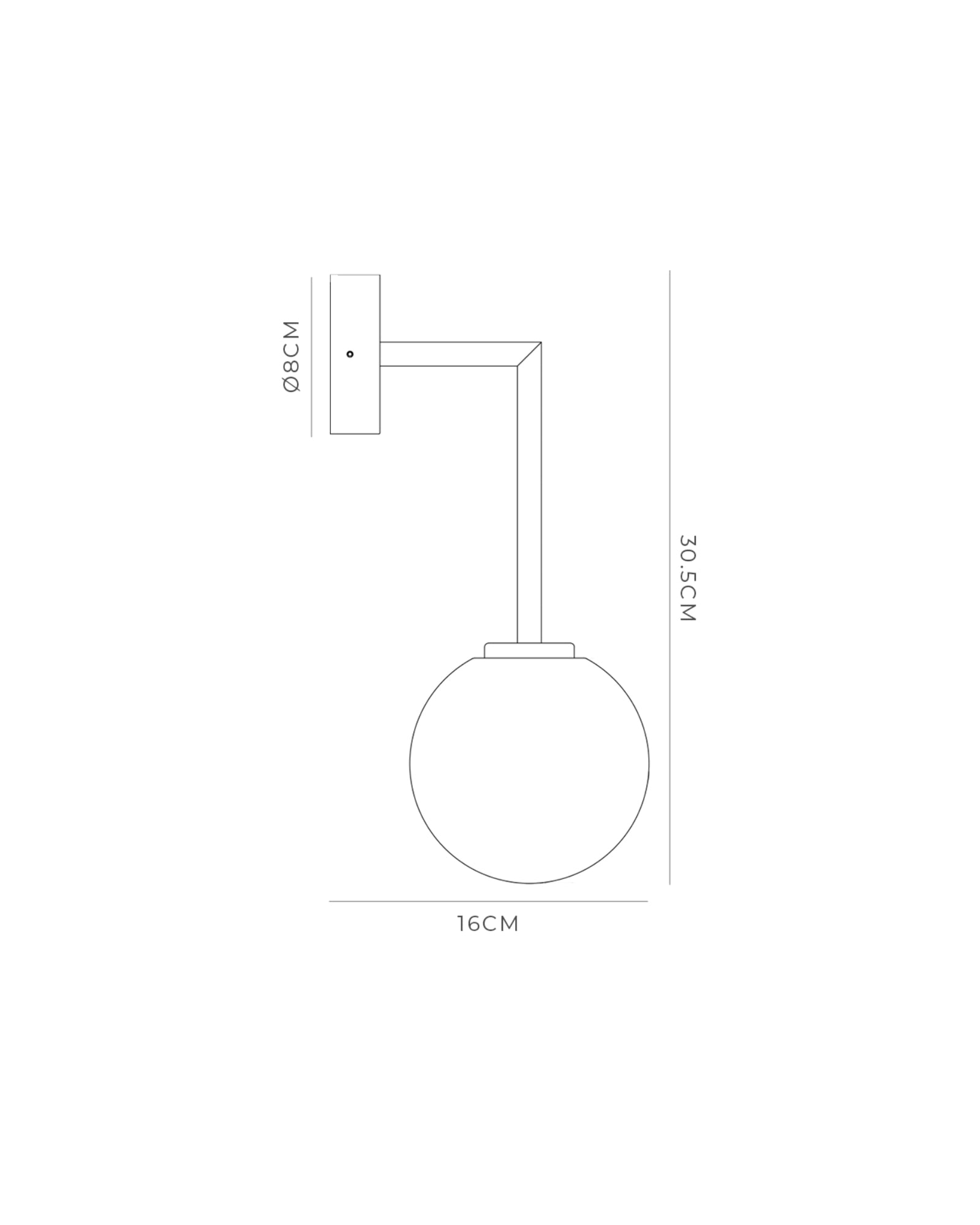 Orb Long Arm Wall Light