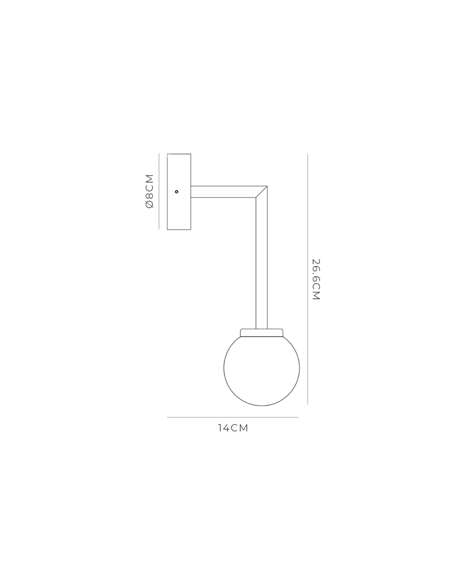 Orb Long Arm Wall Light