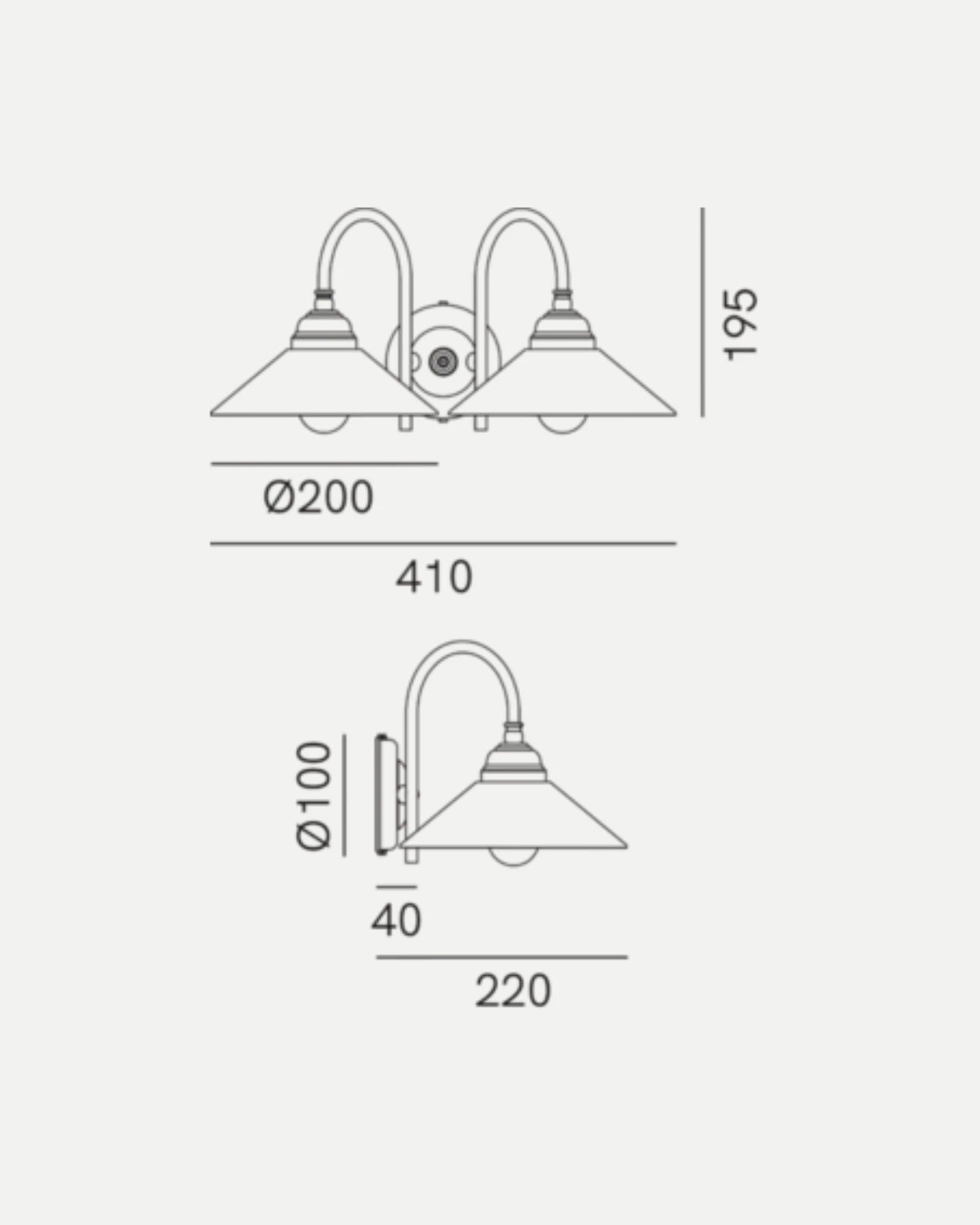 Tabia 2lt Wall Light