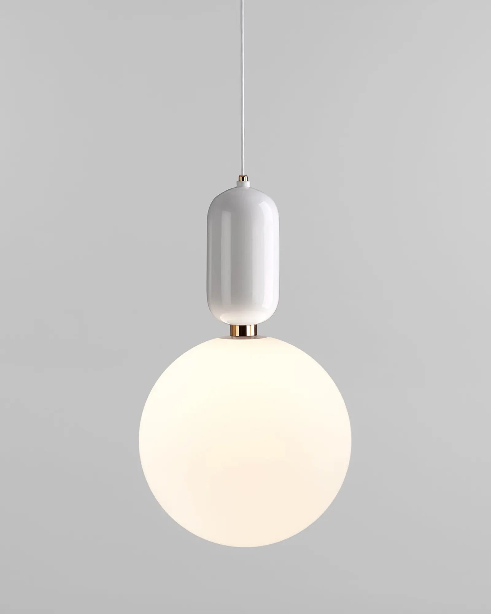 Aballs ceramic and orb blown glass shade pendant light