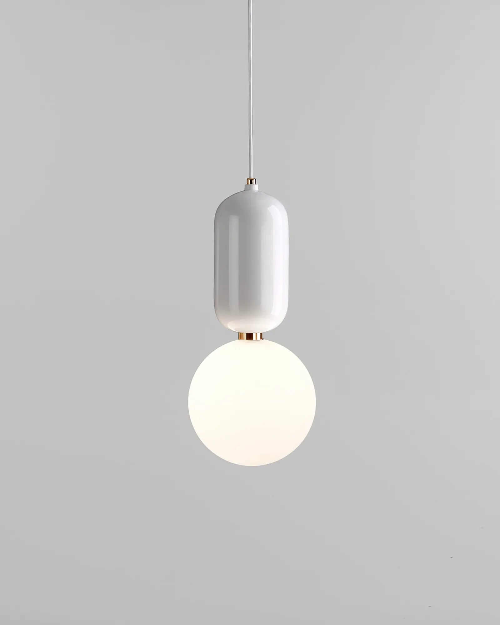 Aballs ceramic and orb blown glass shade pendant light