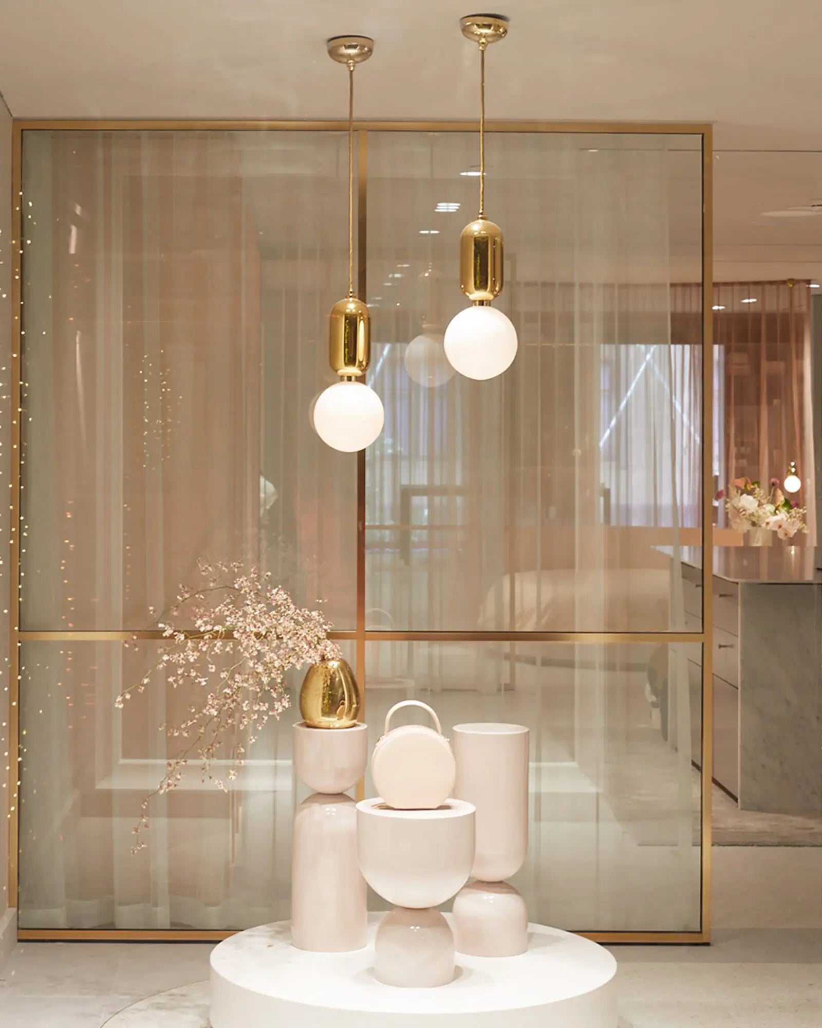 Aballs ceramic and orb blown glass shade pendant light wardrobe