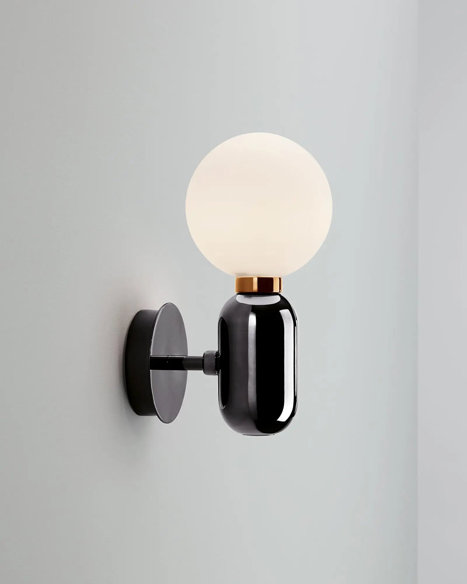 Aballs ceramic and blown glass orb wall lamp