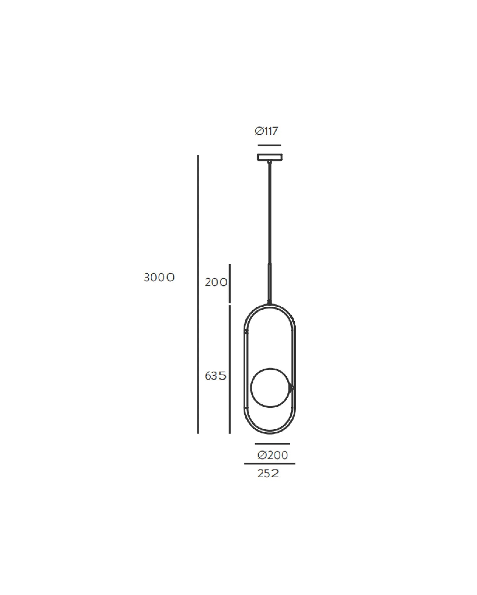 Abbacus pendant light 1 light sizes