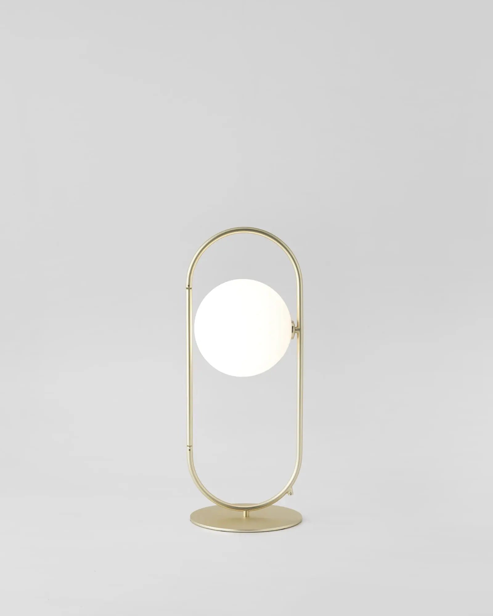 Abbacus contemporary brass and opal orb table light product photo