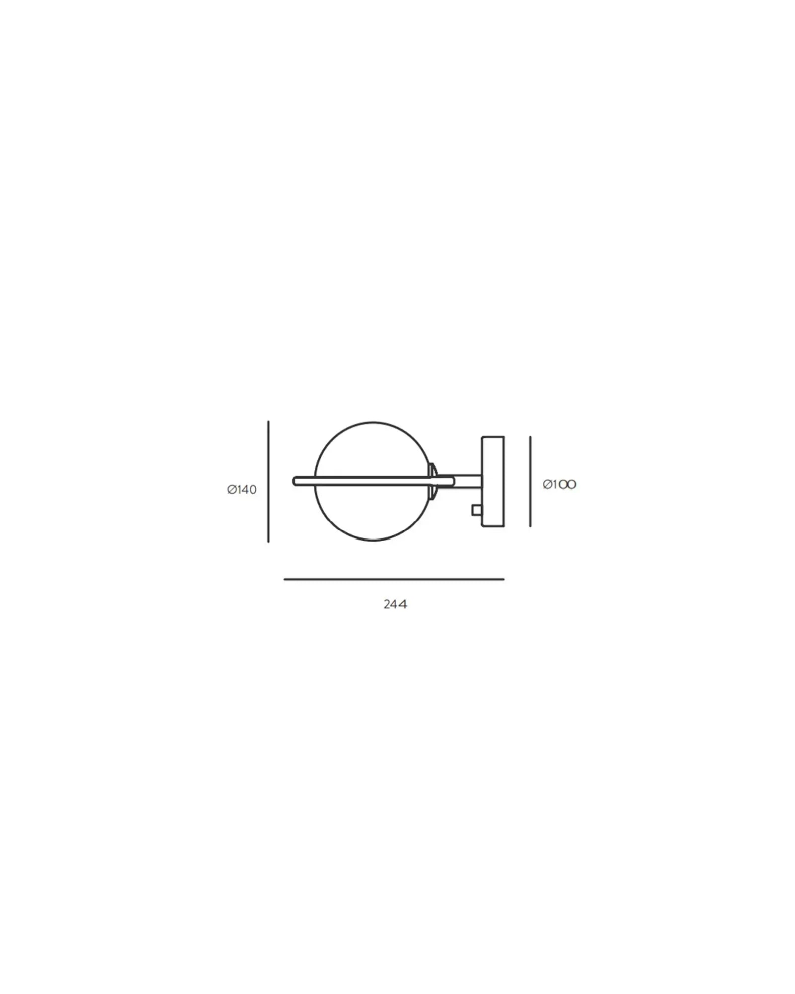 abbacus orb and metal ring wall light sizes