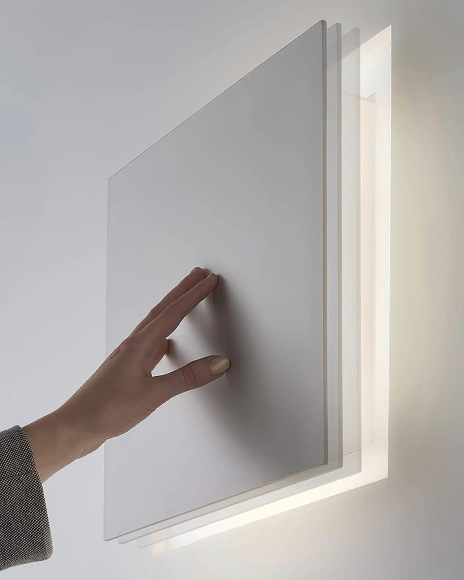 Aldecimo made in Italy square flat wall light detail photo