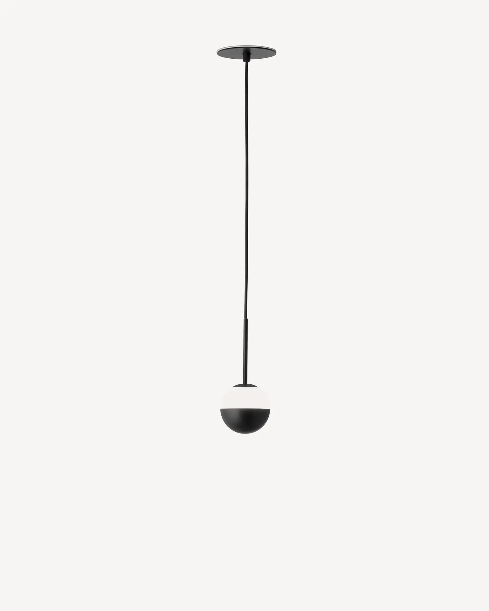 Alfi Single orb opal and metal pendant light black with shade product photo