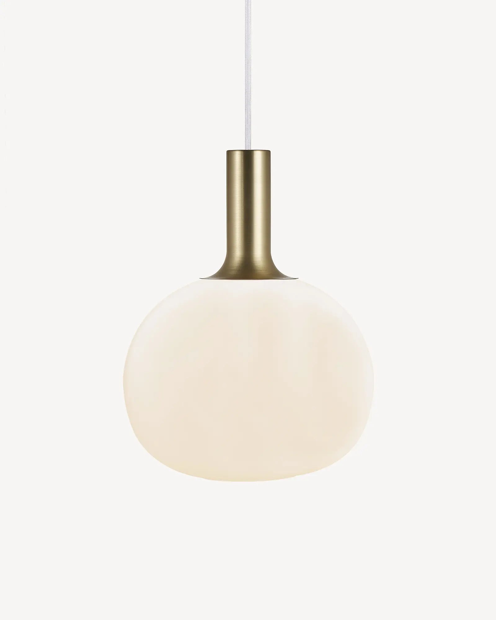 Alton Scandinavian Pendant light in blown glass 25 opal and brass