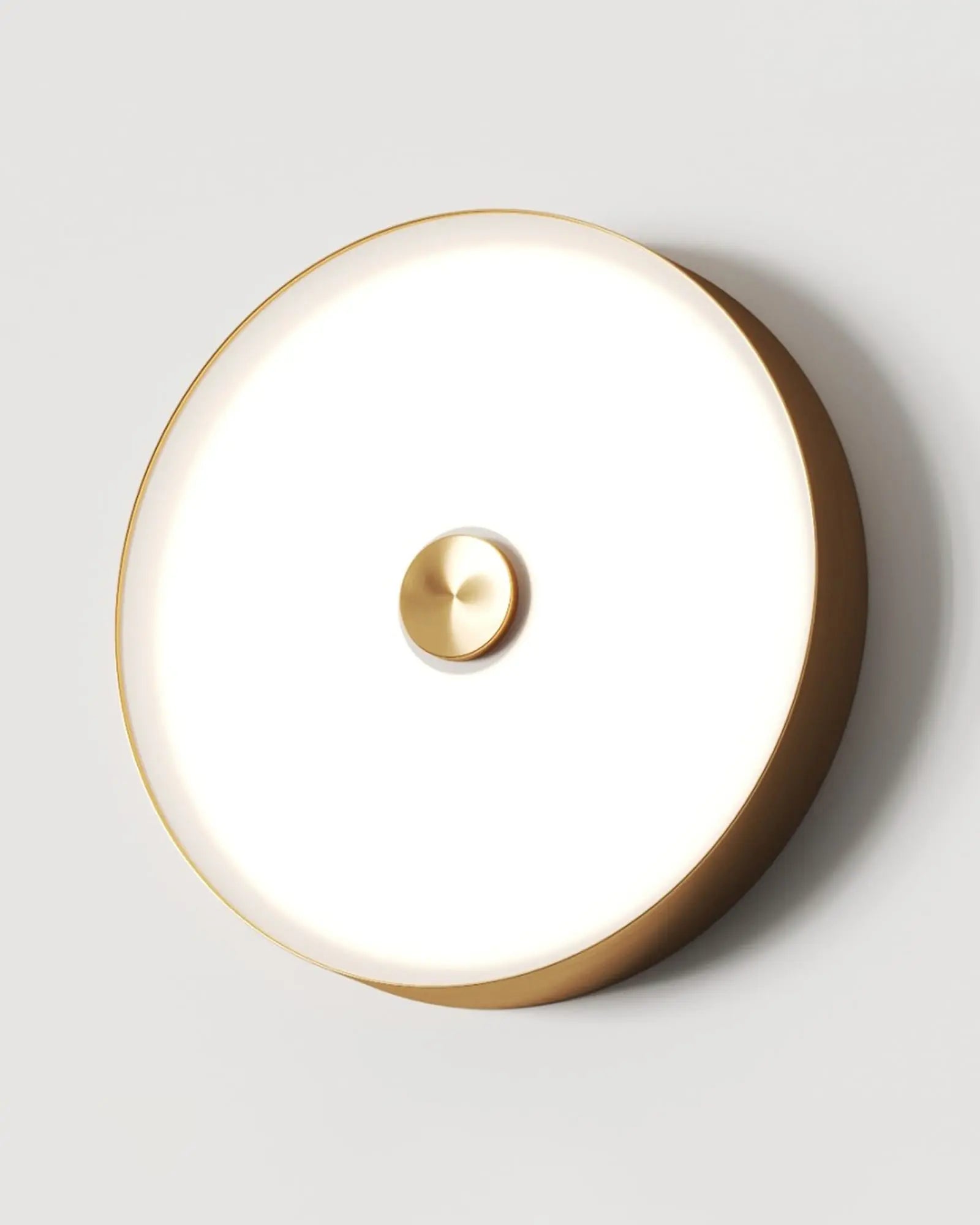 Ambor dish wall light with diffuser minimalistic contemporary brass