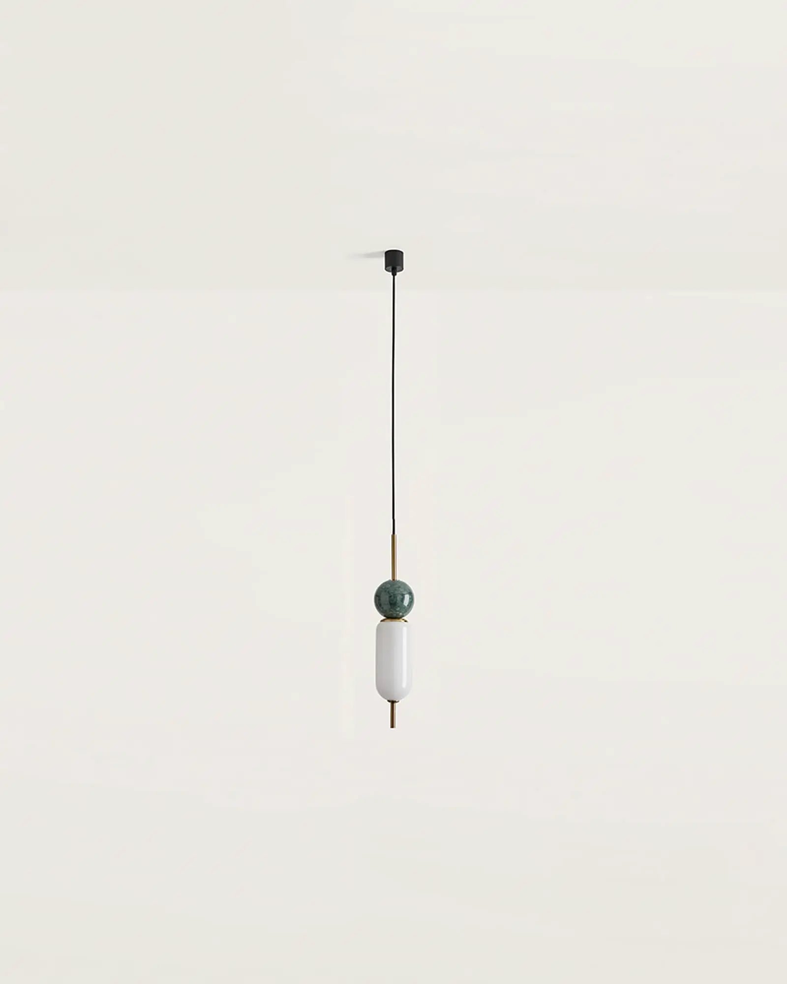 Anet Pendant opal glass and marble sphere contemporary