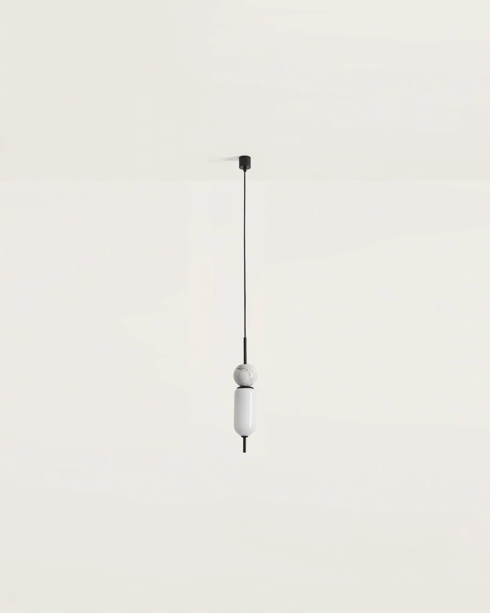 Anet Pendant opal glass and marble sphere contemporary