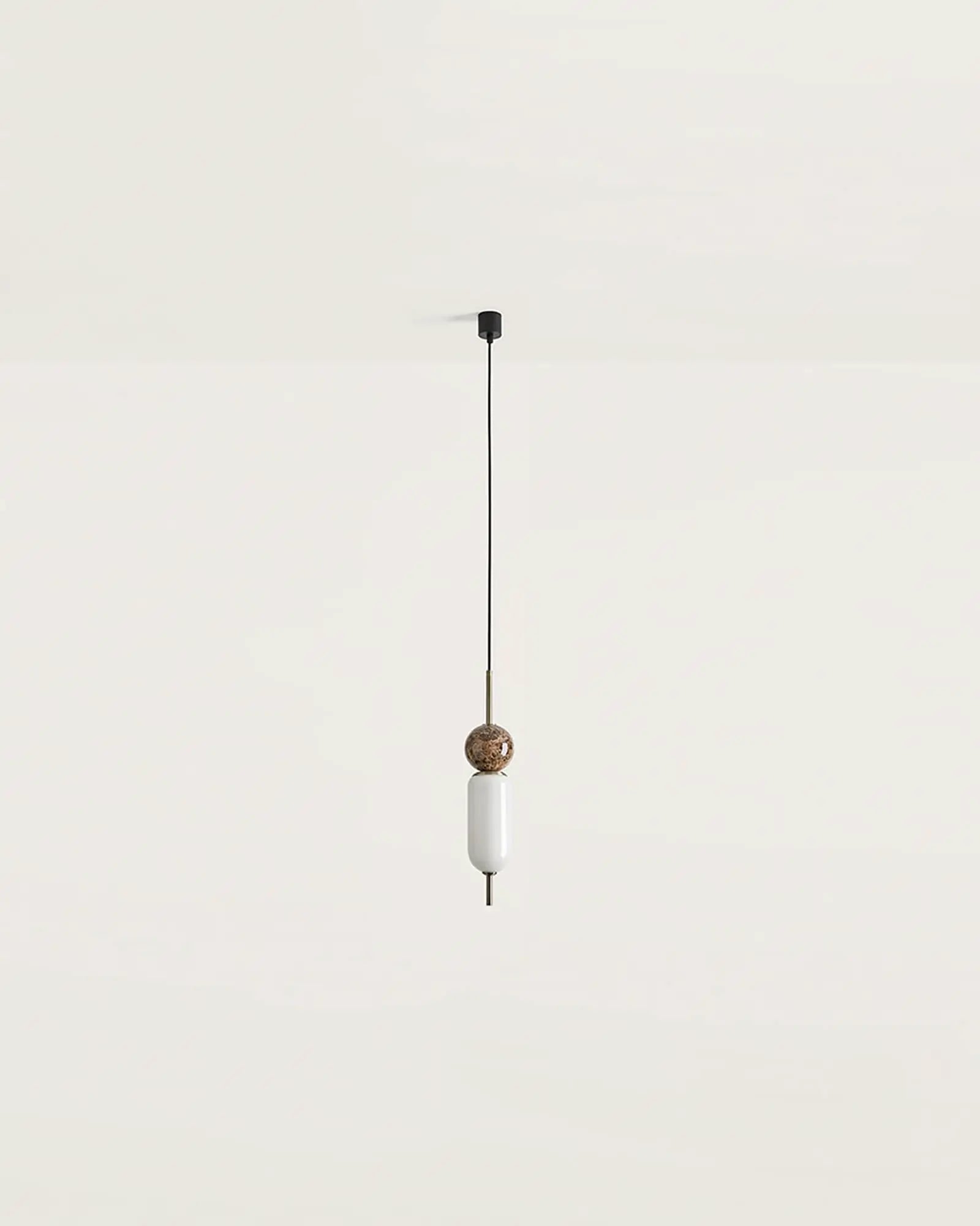 Anet Pendant opal glass and marble sphere contemporary