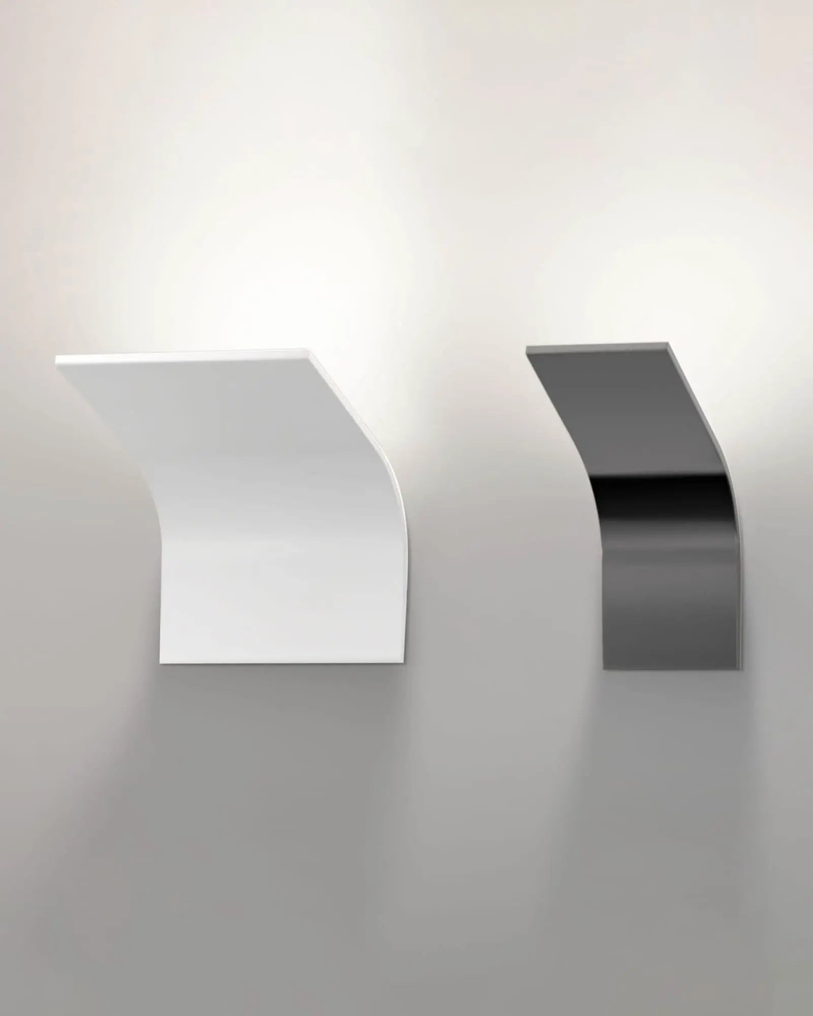 App wall light contemporary minimal larhe white and small titanium