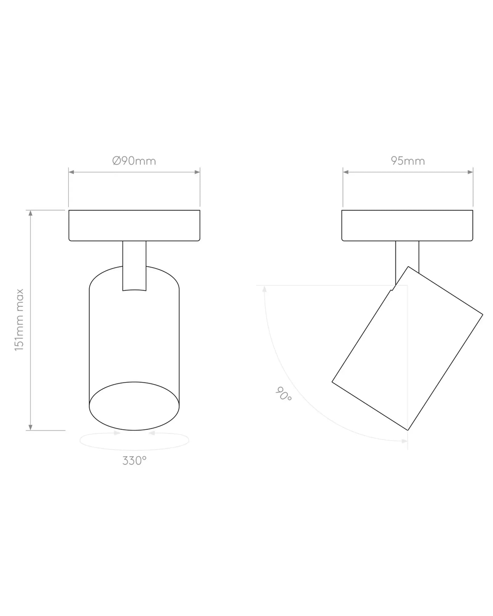 Aqua Downlight with standard canopy sizes