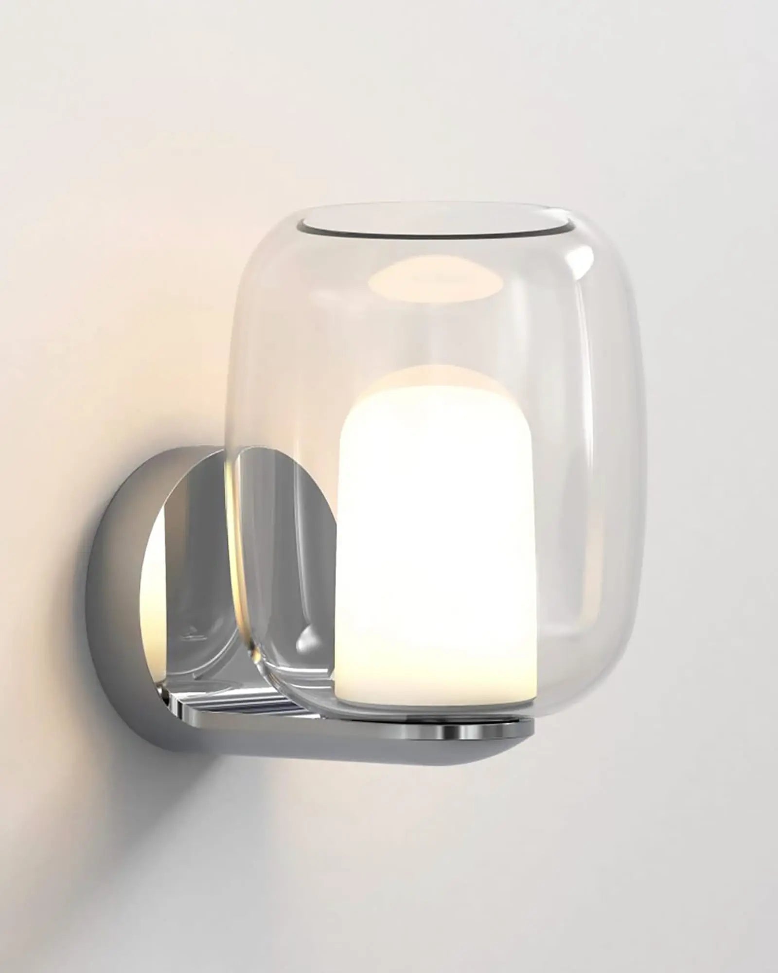 Aquina contemporary bathroom wall light in polished nickel