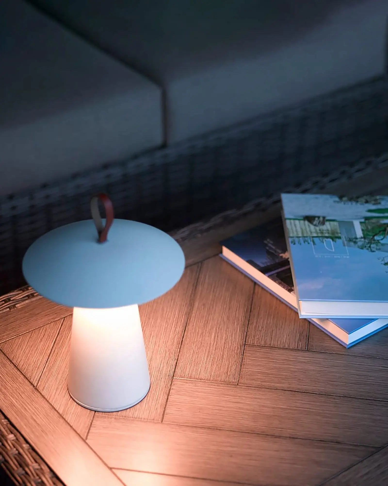 Ara to Go rechargeable portable outdoor table lamp in white