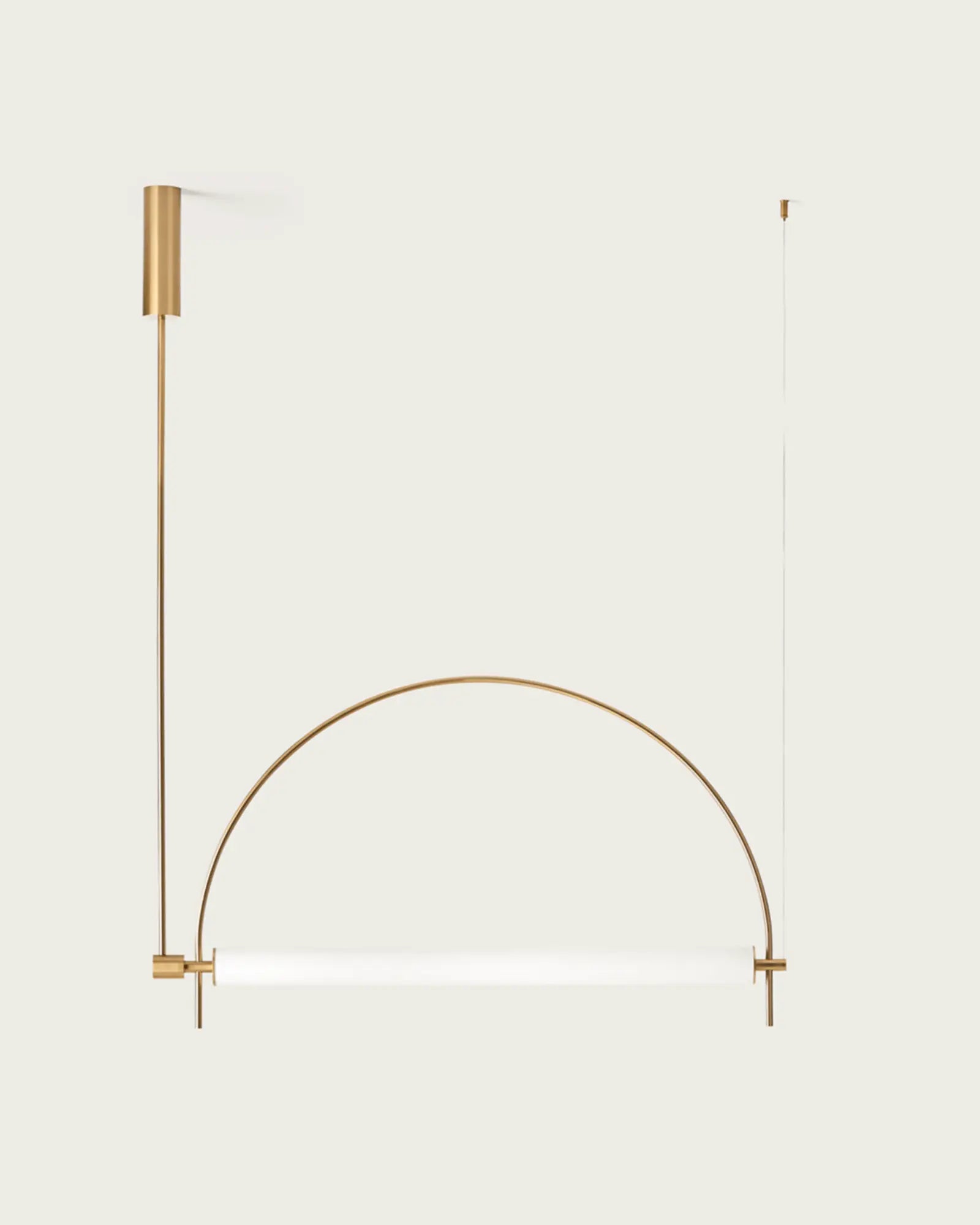 arc pendant light linear in brass