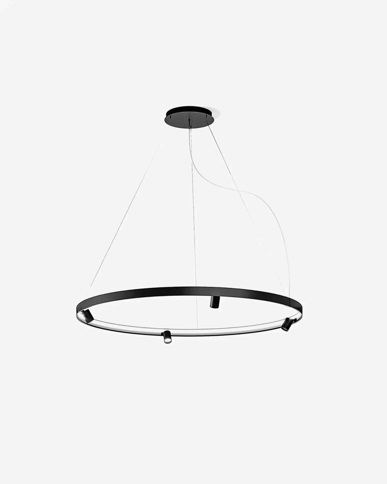 Arena circular pendant light with spotlight black medium