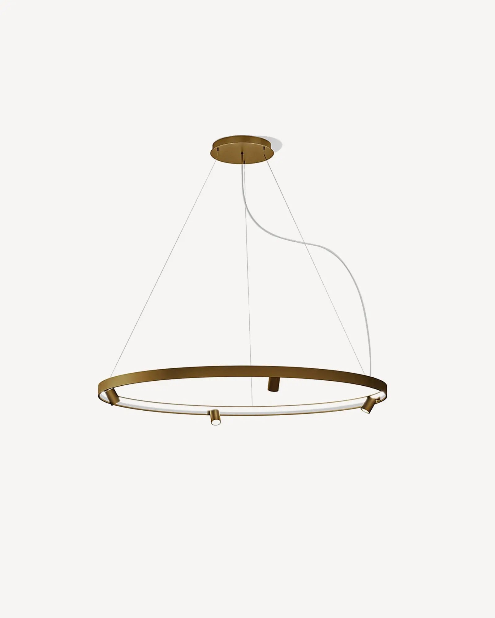 Arena circular pendant light with spotlight bronze medium