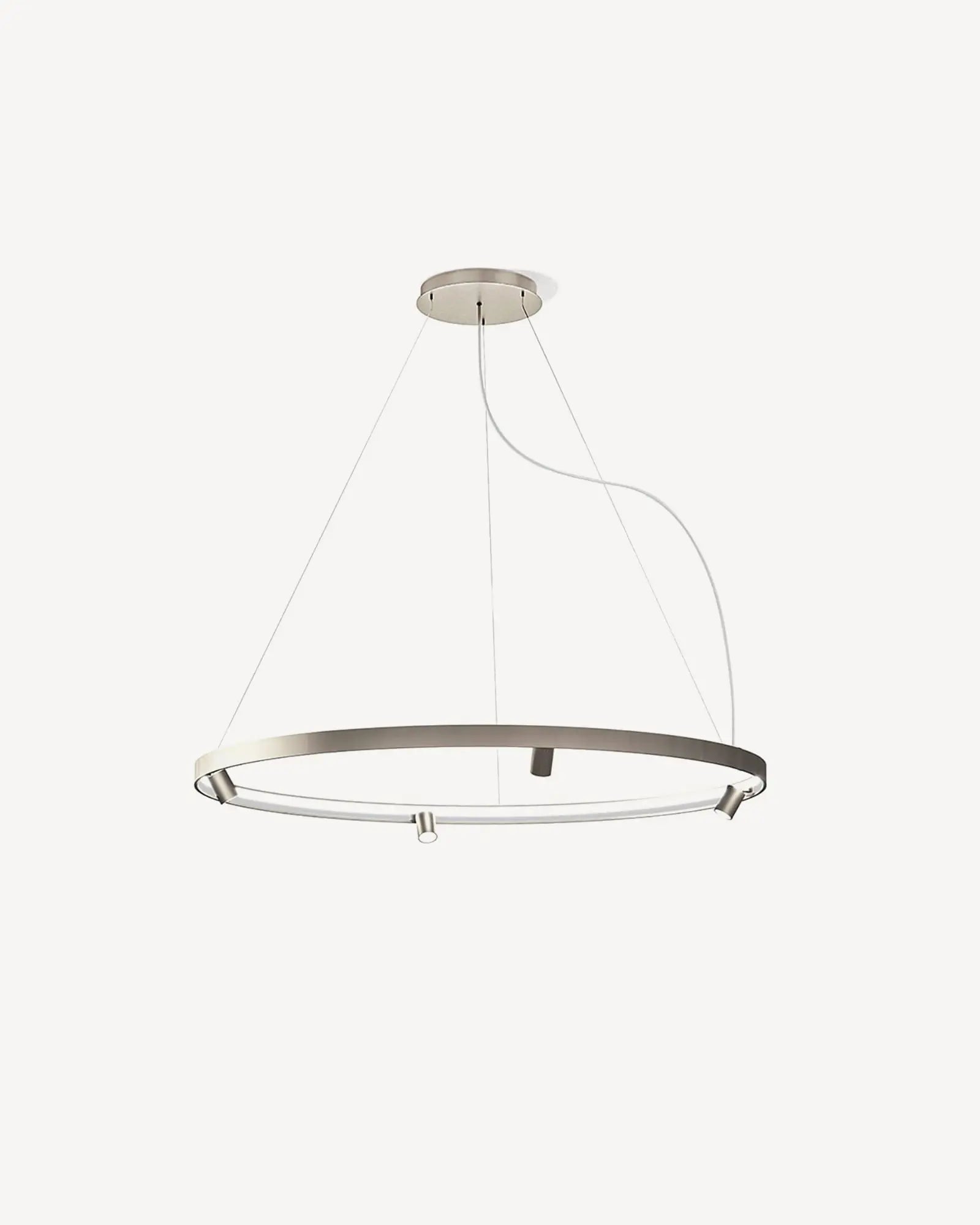 Arena circular pendant light with spotlight titanium medium