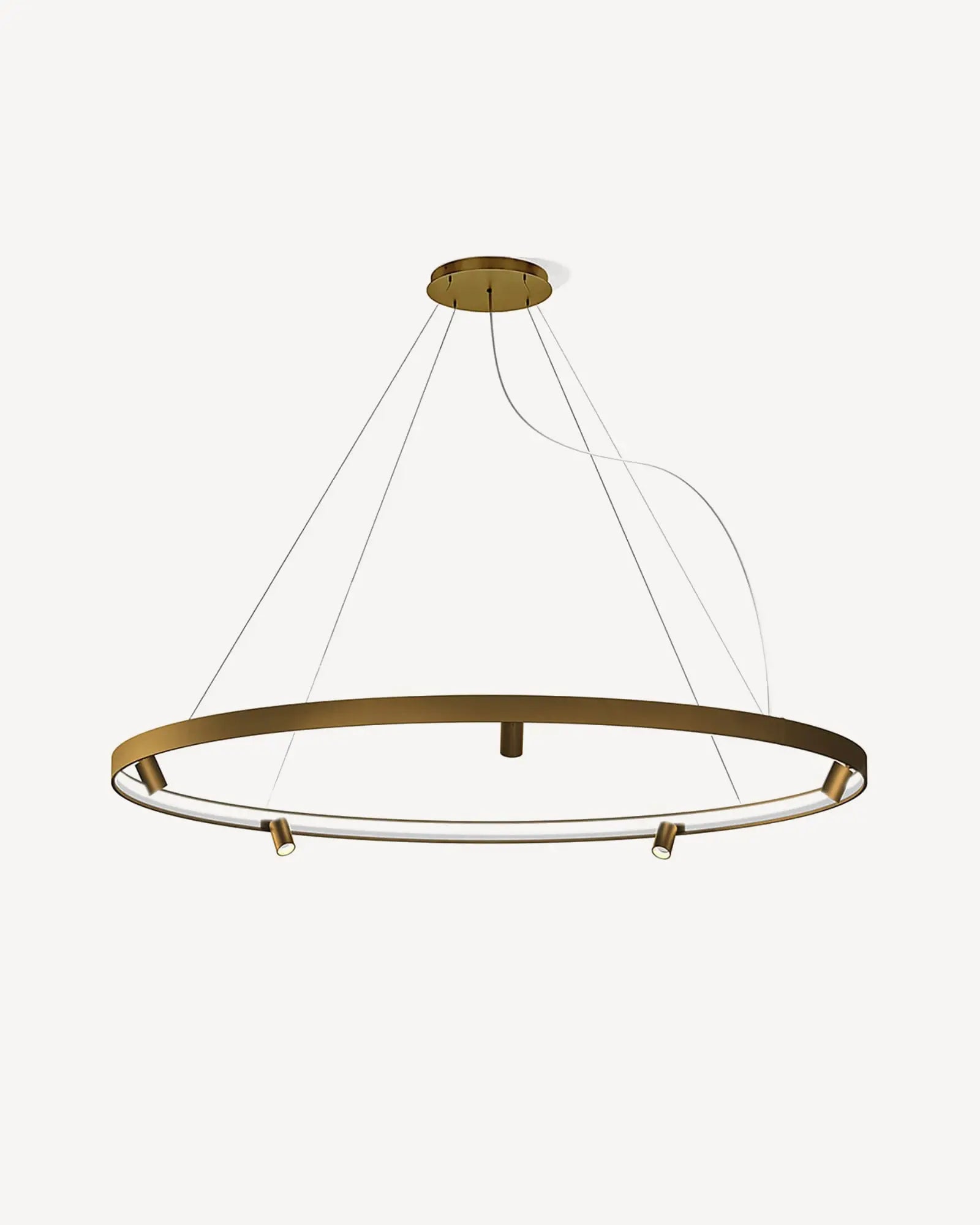 Arena circular pendant light with spotlight bronze large