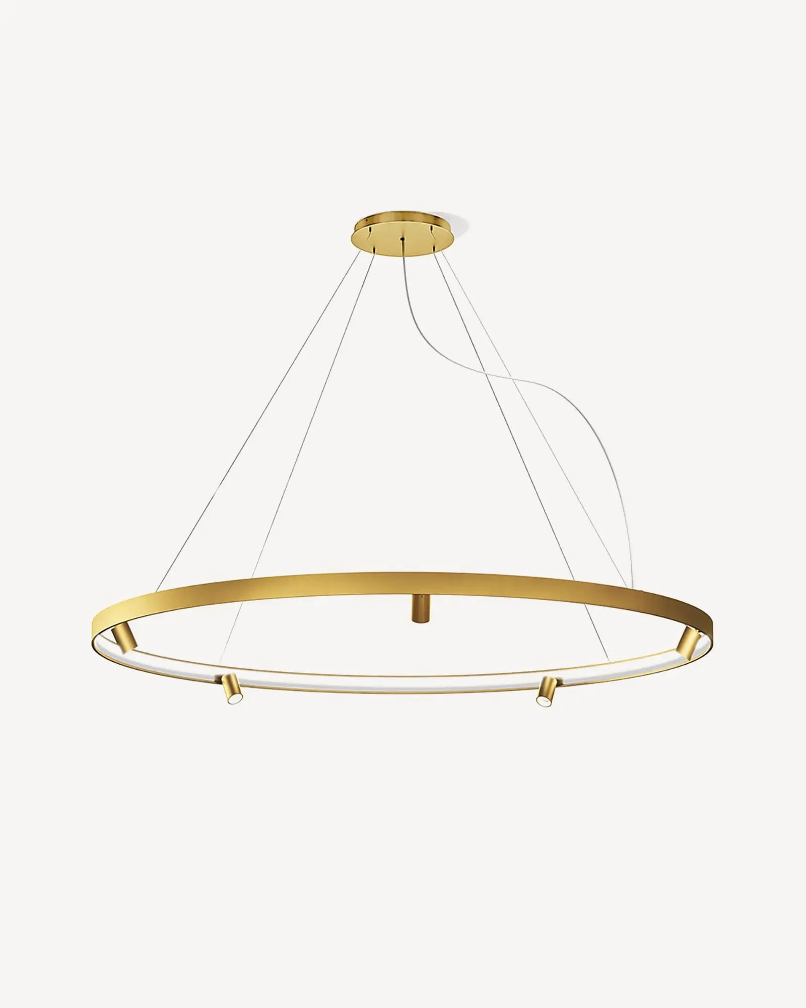 Arena circular pendant light with spotlight gold large