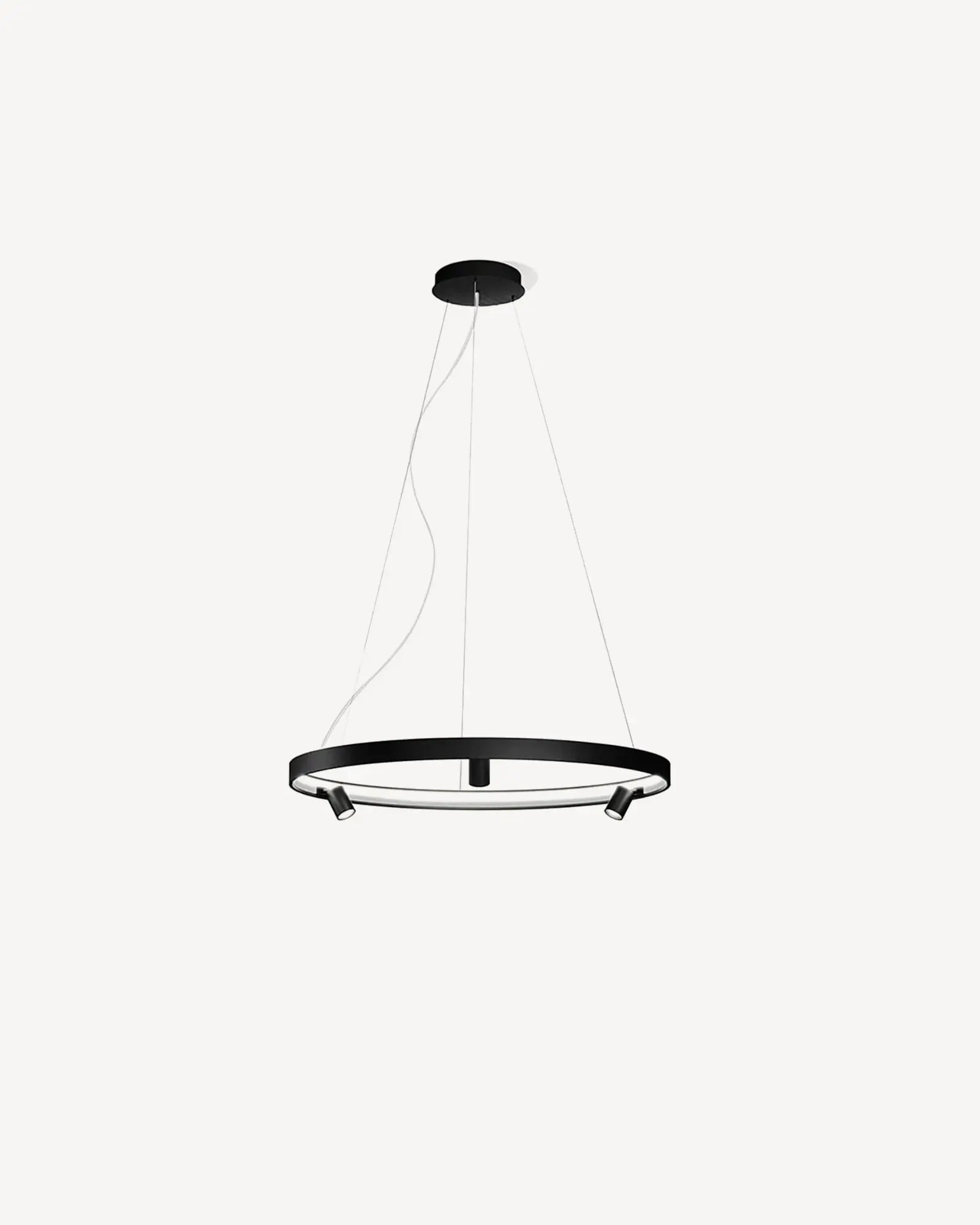 Arena circular pendant light with spotlight black small