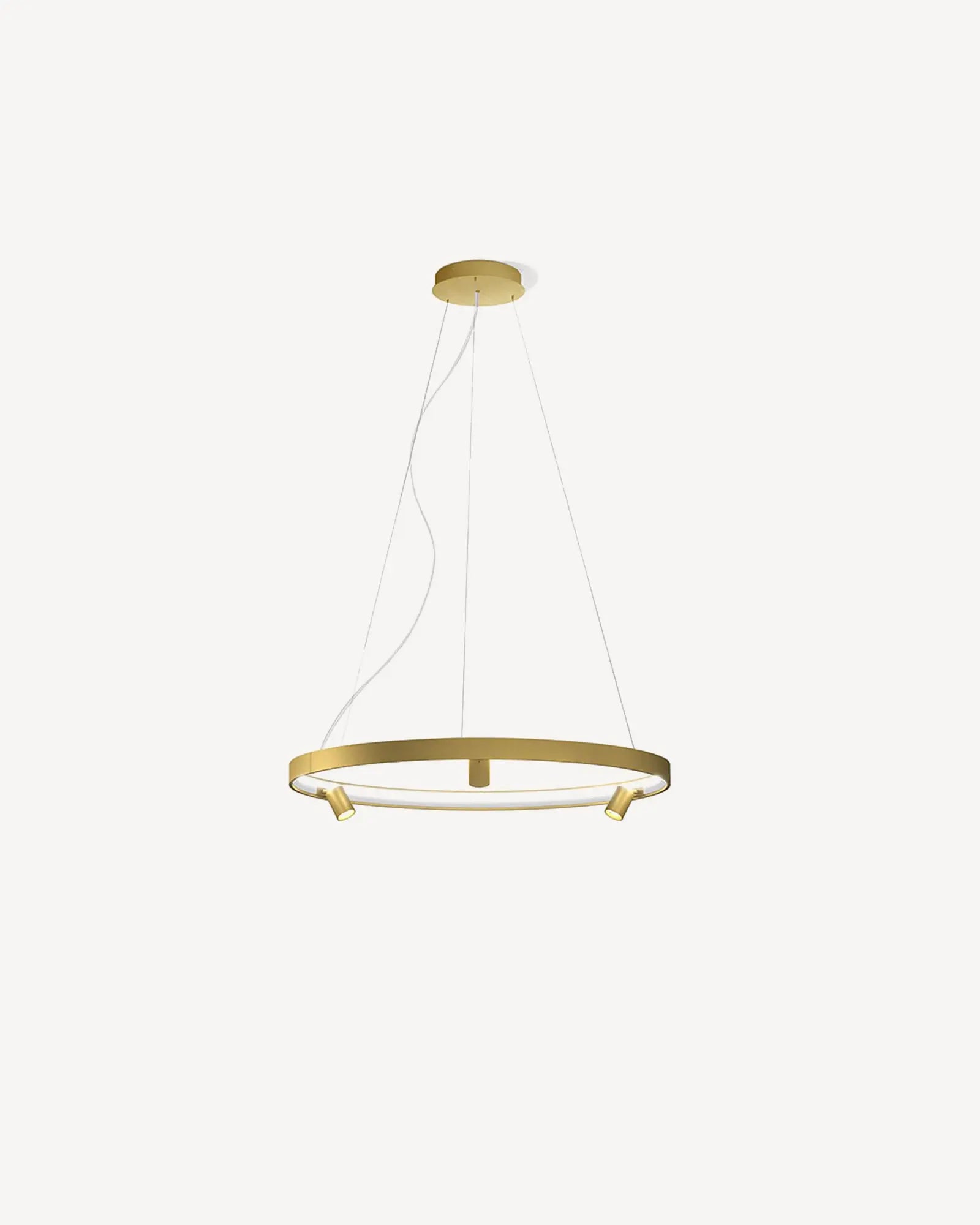 Arena circular pendant light with spotlight gold small