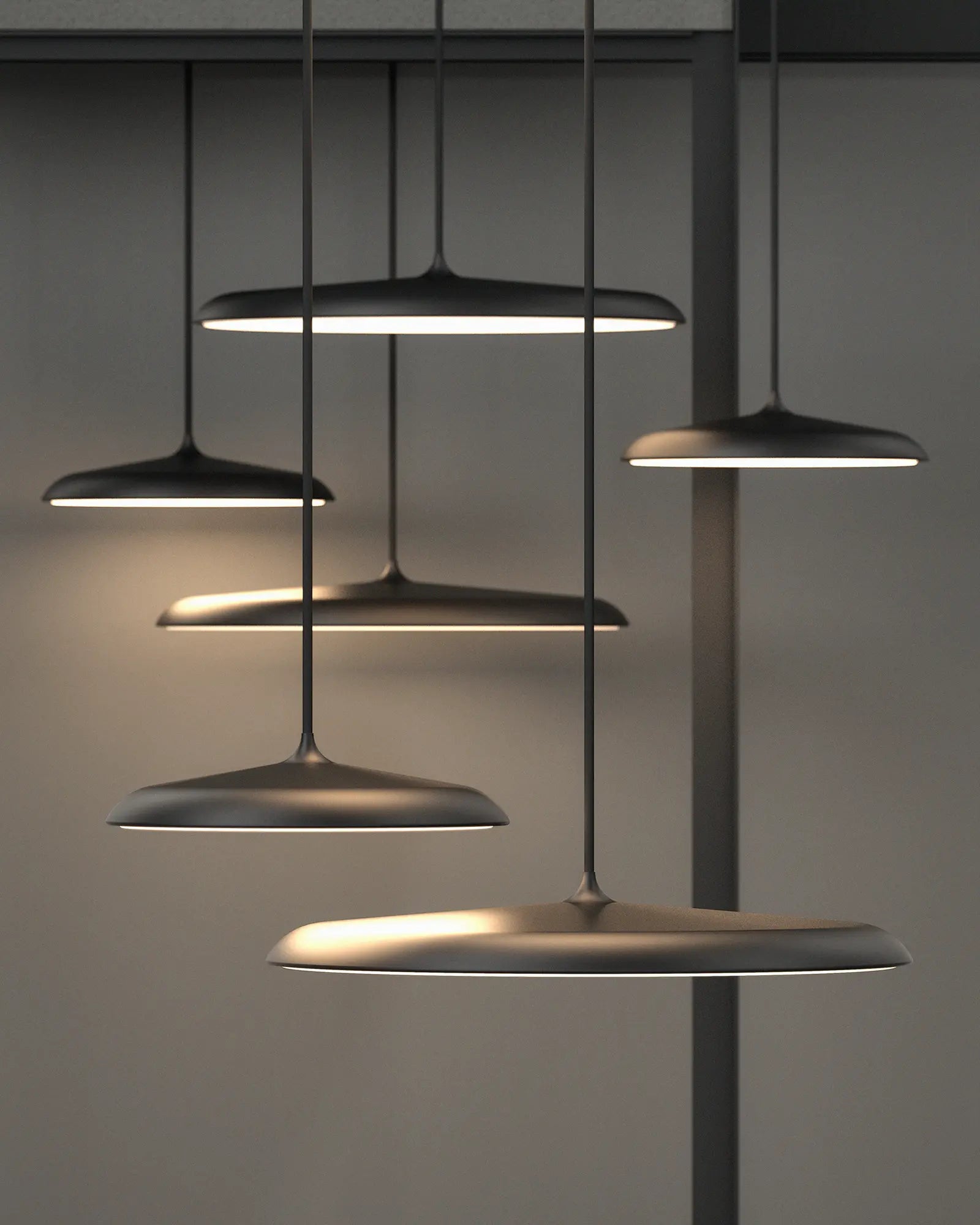 Artist Scandinavian flat dome pendant light cluster