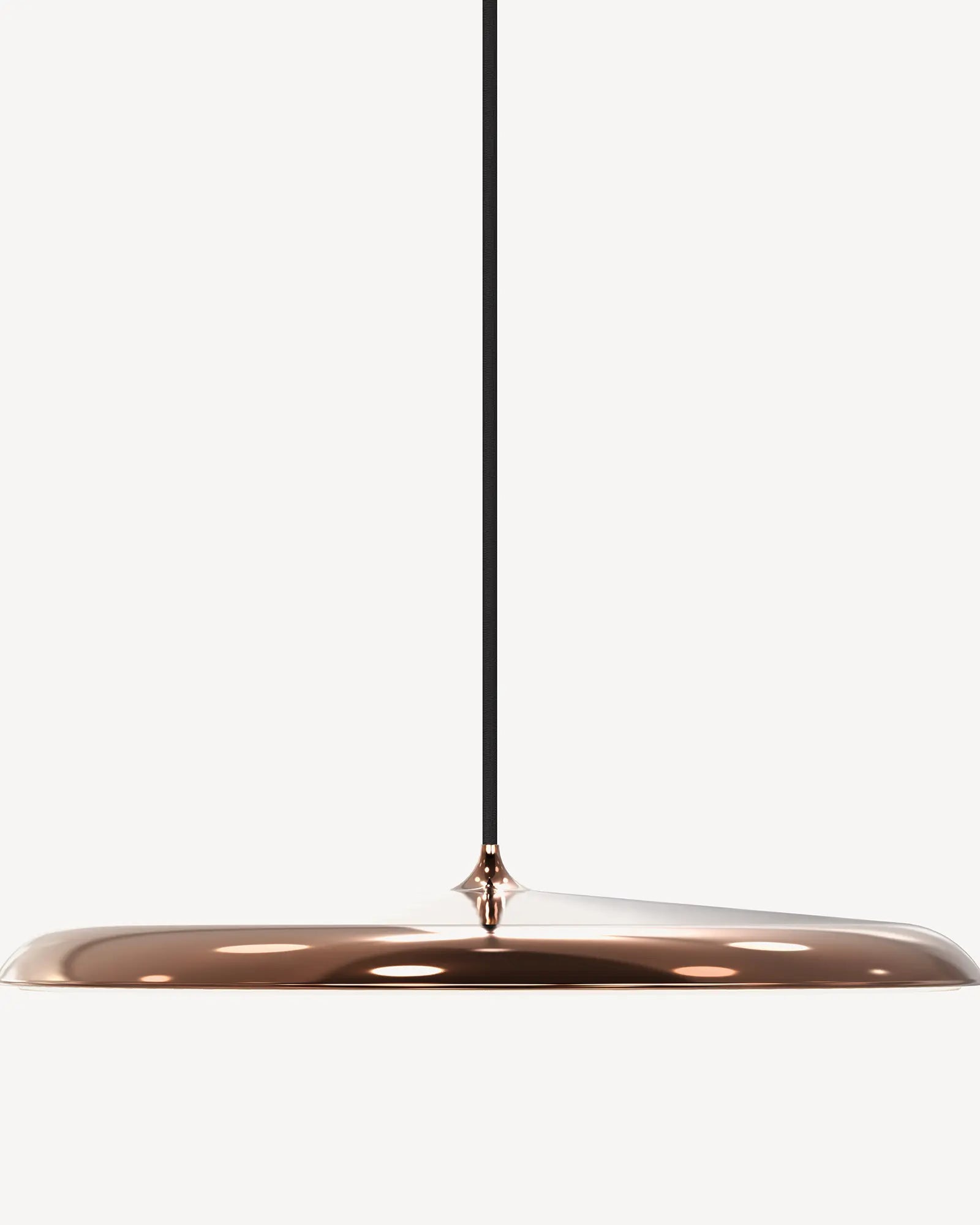 Artist Scandinavian flat dome pendant light copper