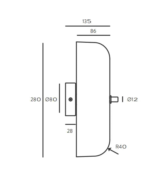 Atil contemporary opal glass and metal wall light sizes