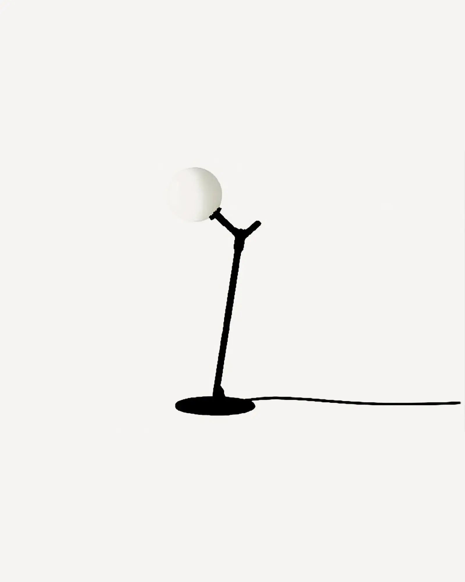 Atom contemporary black and opal glass shade orb