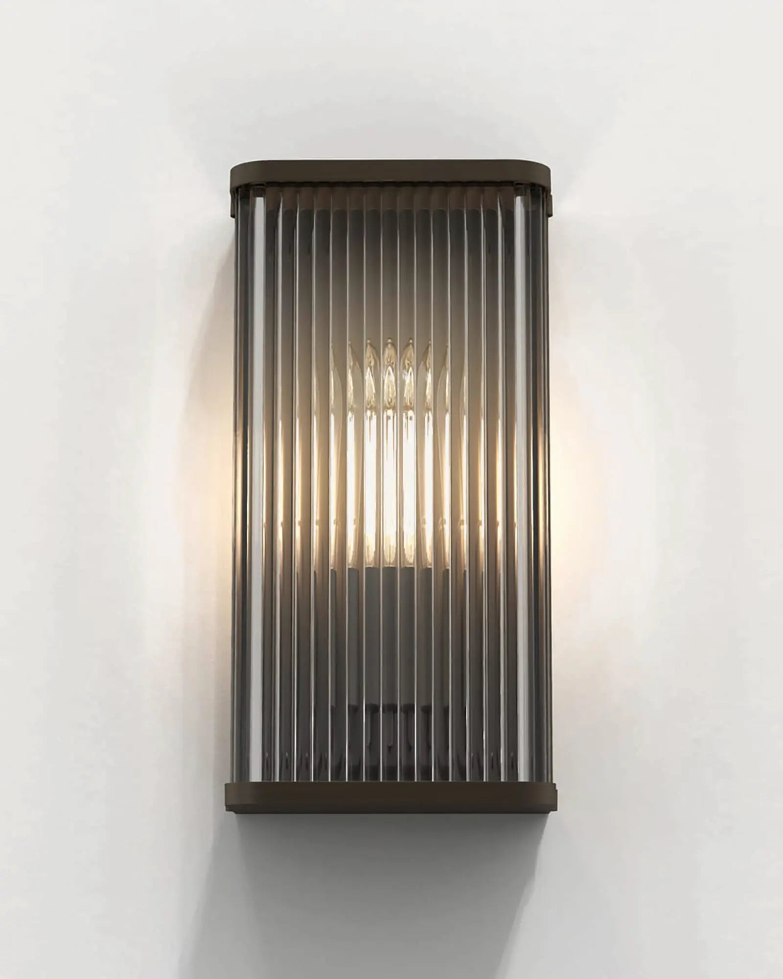 Avignon square wall light in small bronze