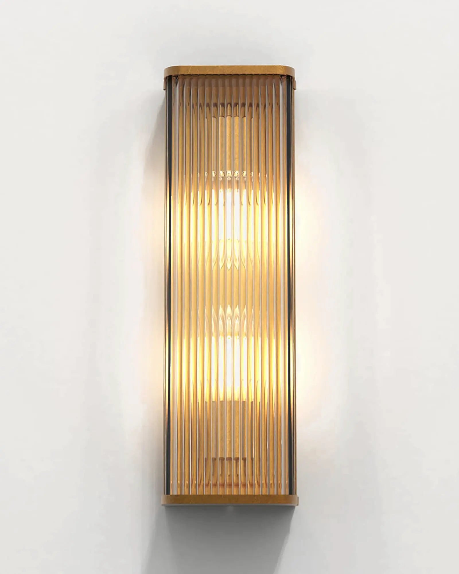 Avignon square wall light in large brass