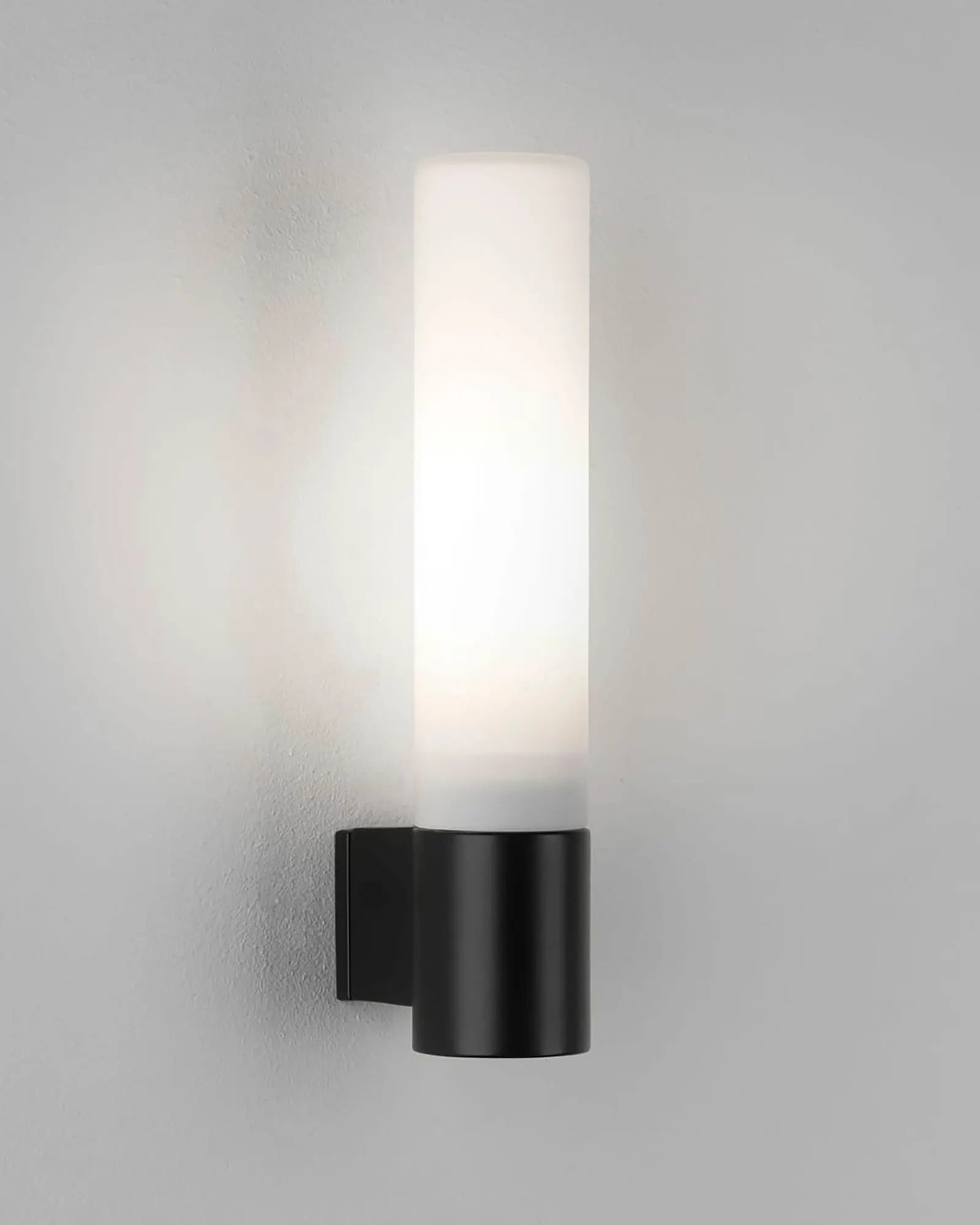 Bari contemporary lantern style bathroom wall lamp black