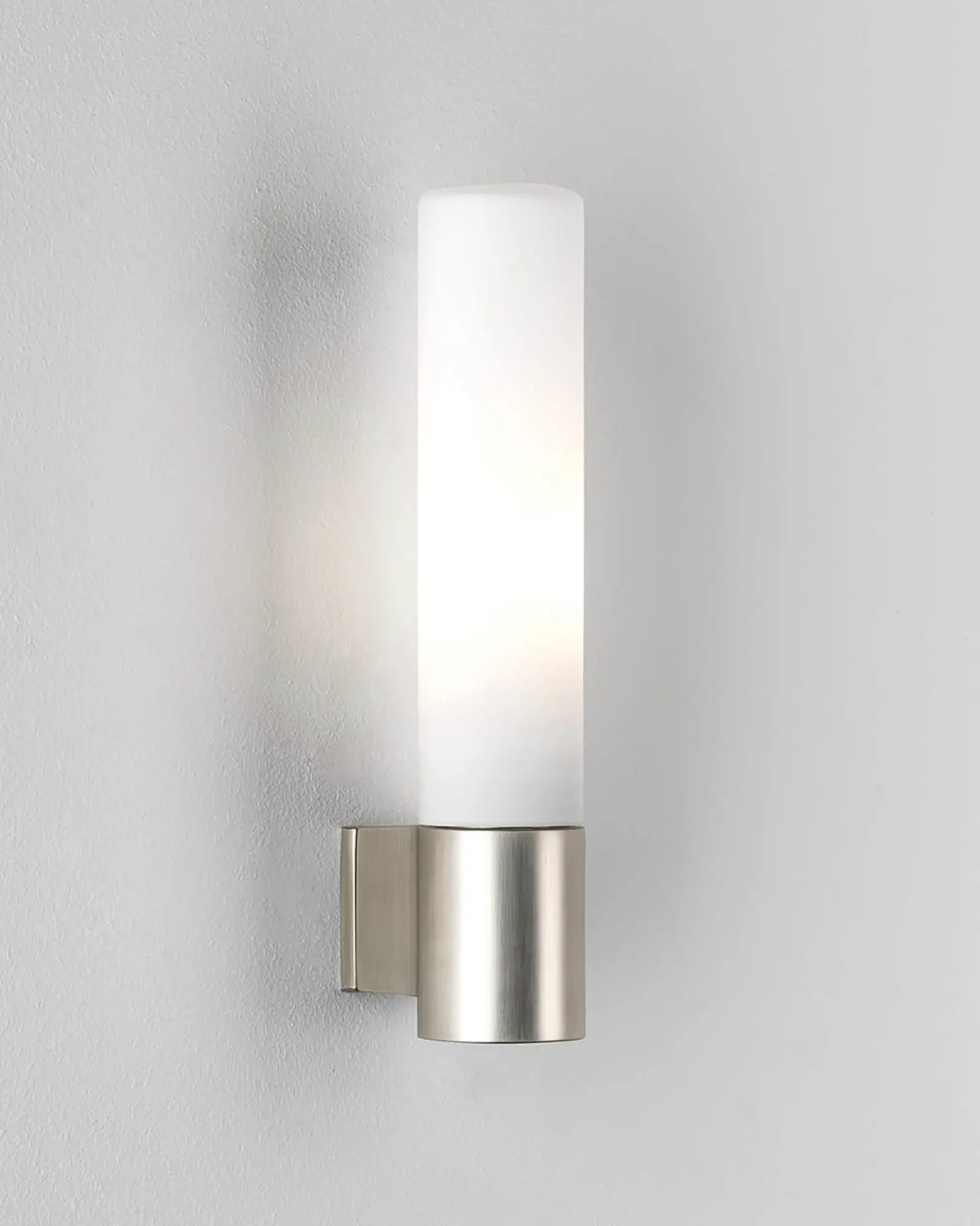 Bari contemporary lantern style bathroom wall lamp matte nickel