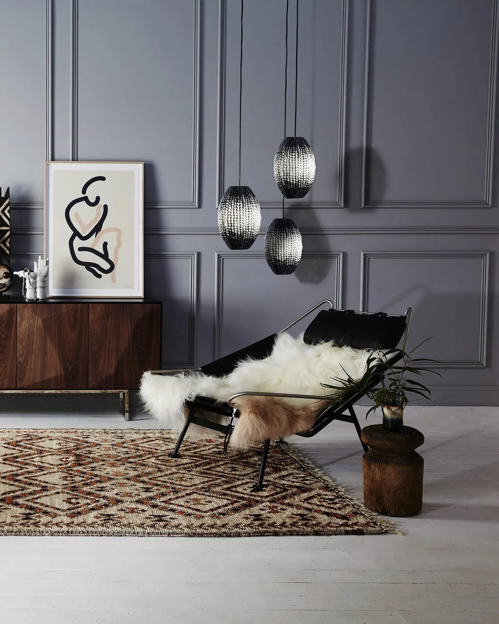 Barrel Pendant Light in a lounge area