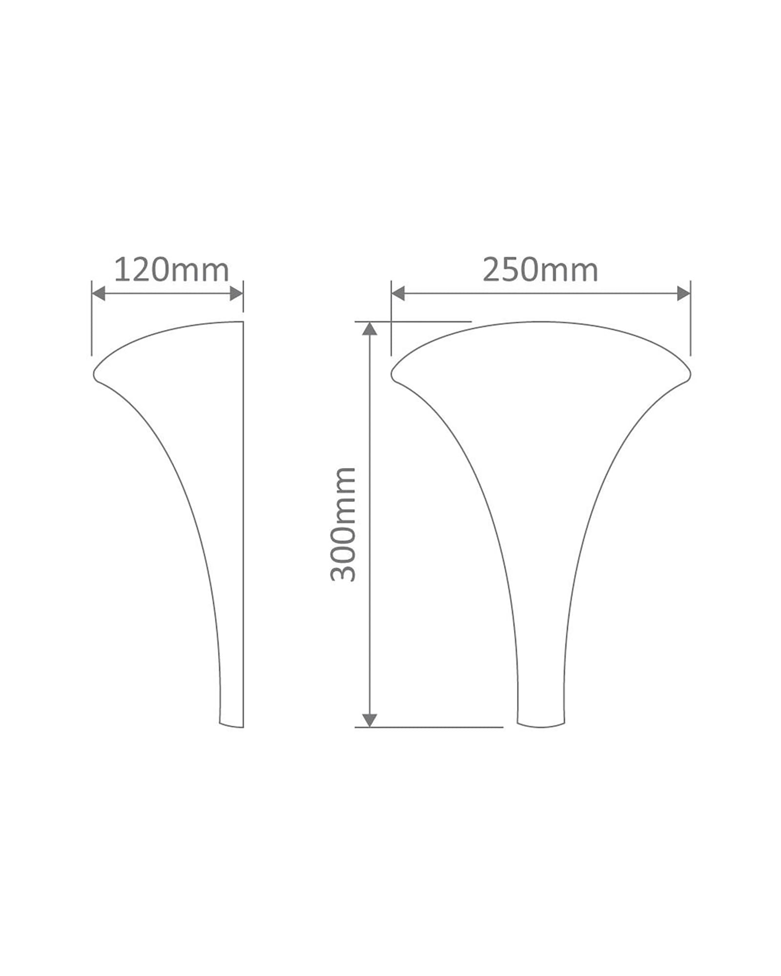 Belfiore plaster wall light sizes