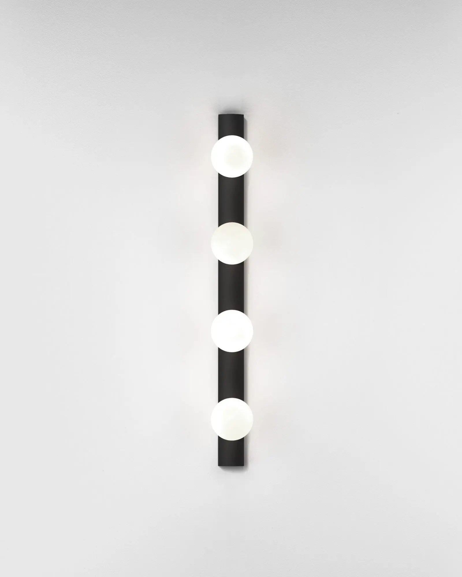 cabaret 4 lights classic bathroom orb opal glass shades on a backplate black