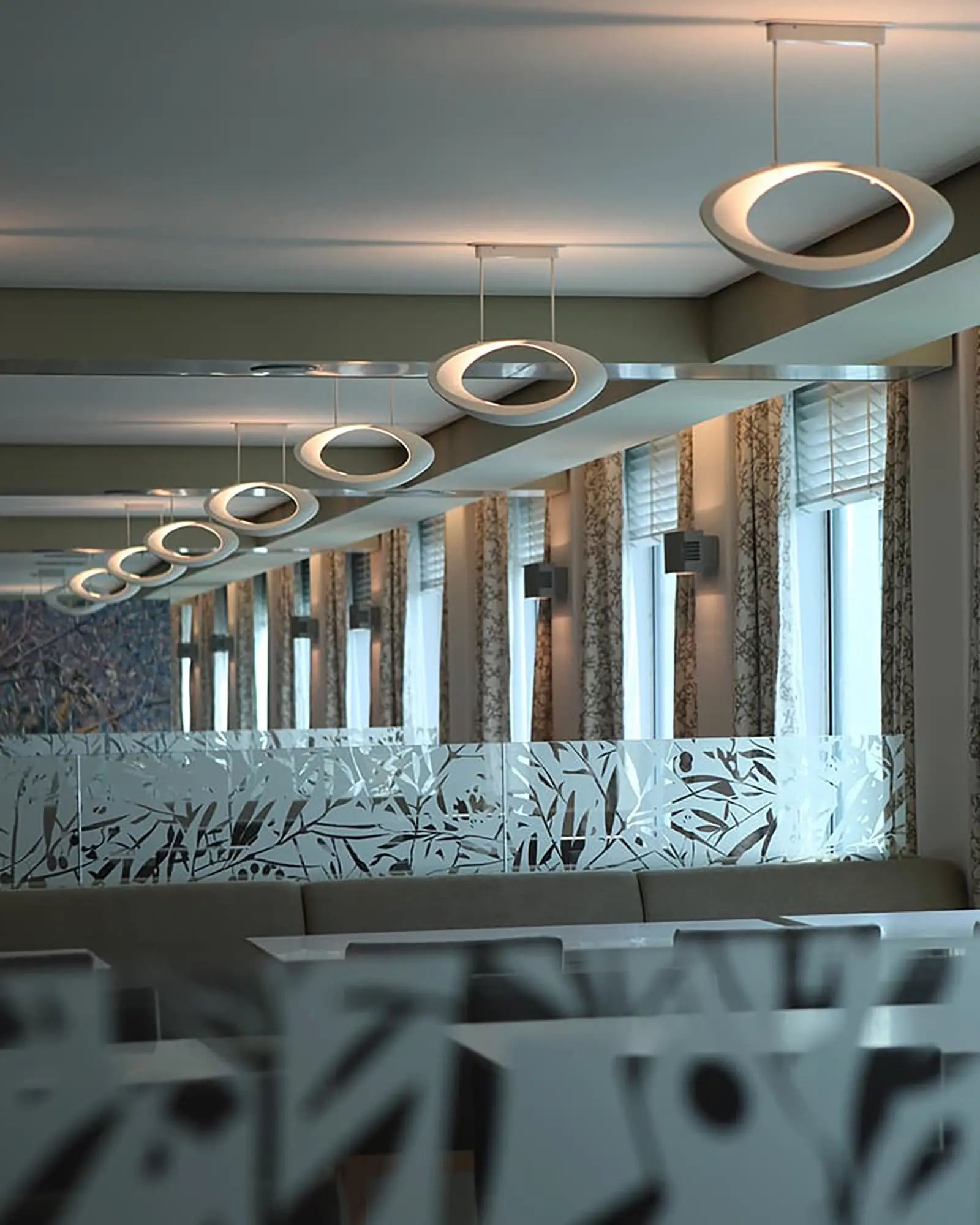 Cabildo contemporary italian pendant light, cluster in a restaurant