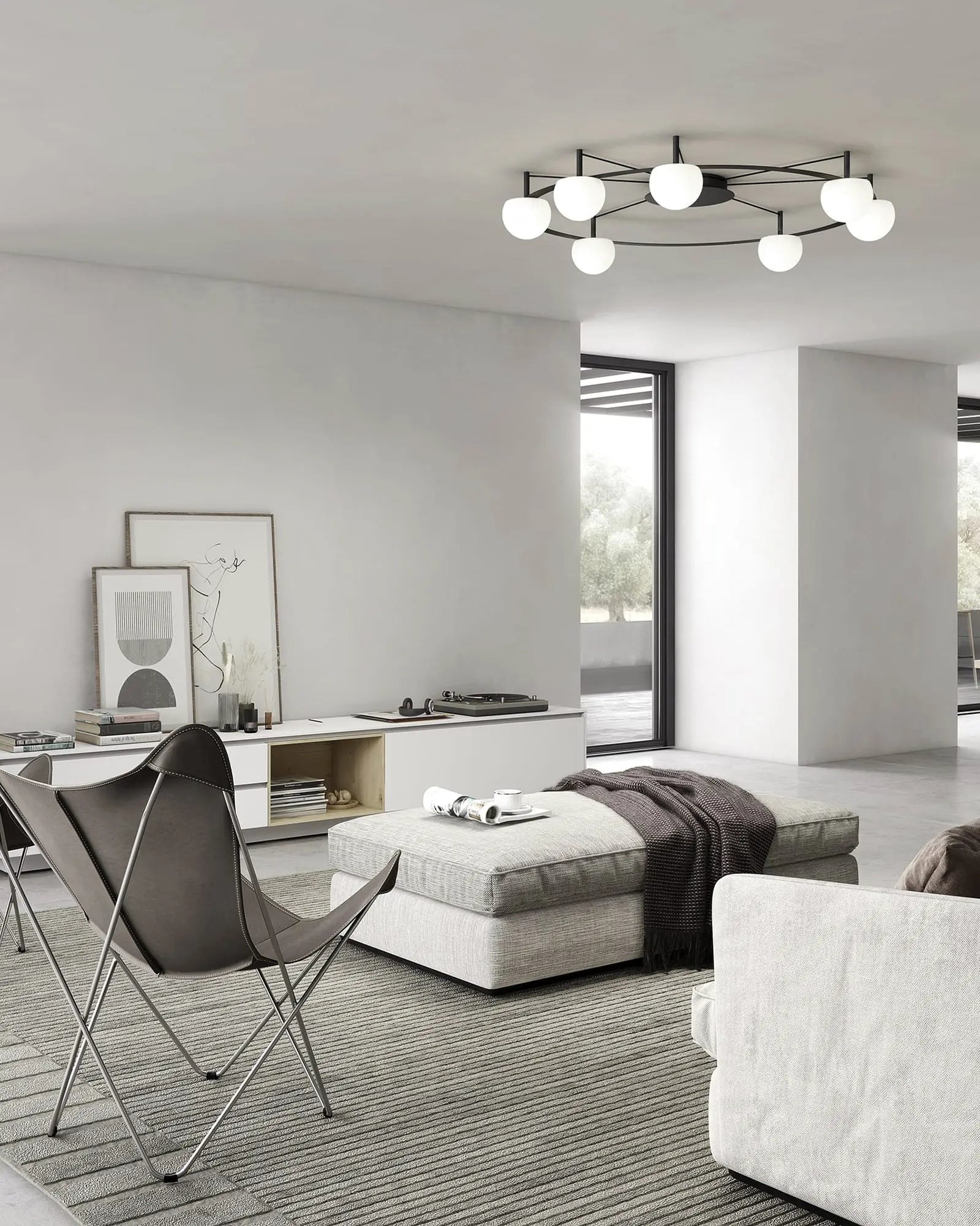 Circ Ceiling light above a living area