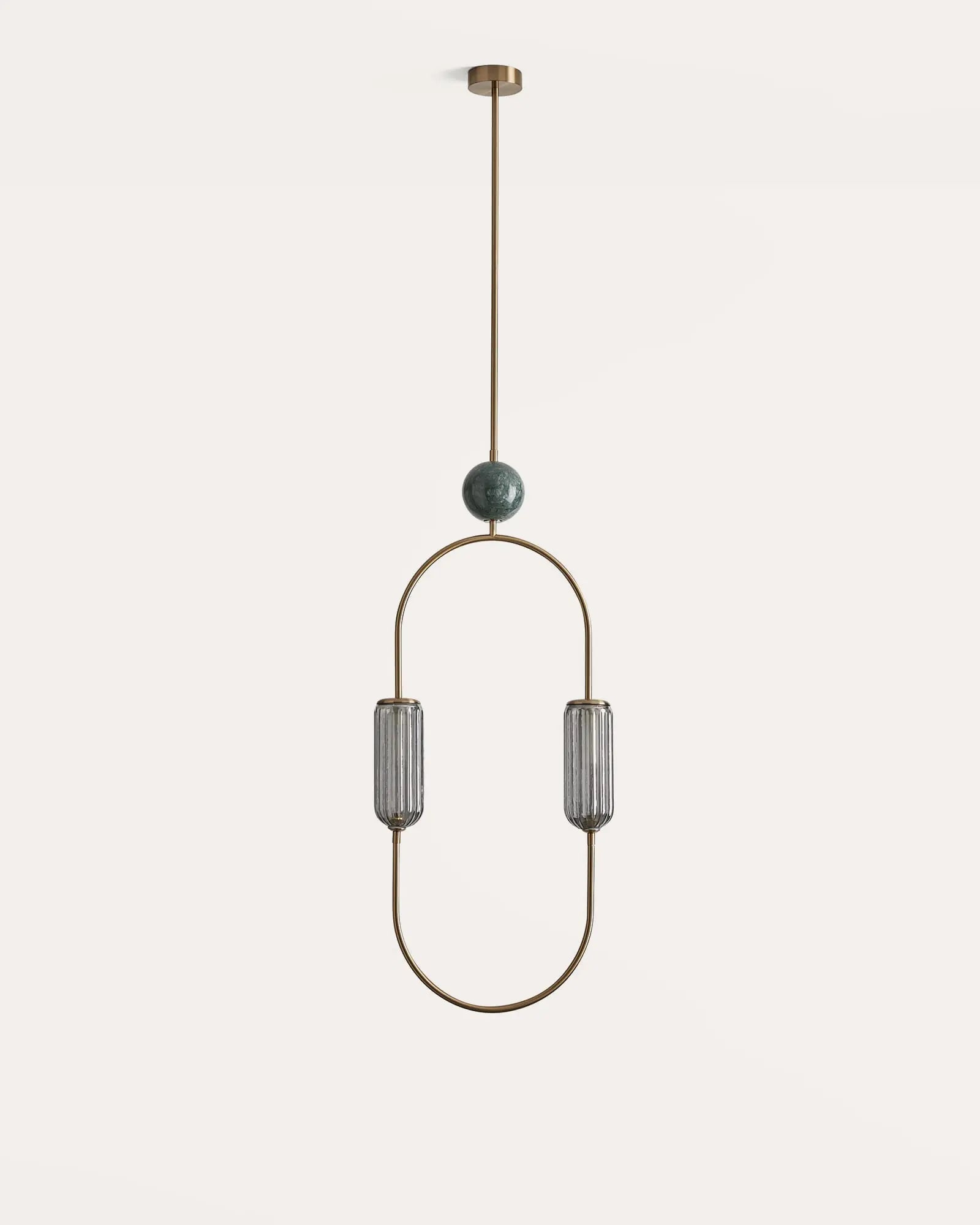 Clip Pendant Light brass and green marble product photo