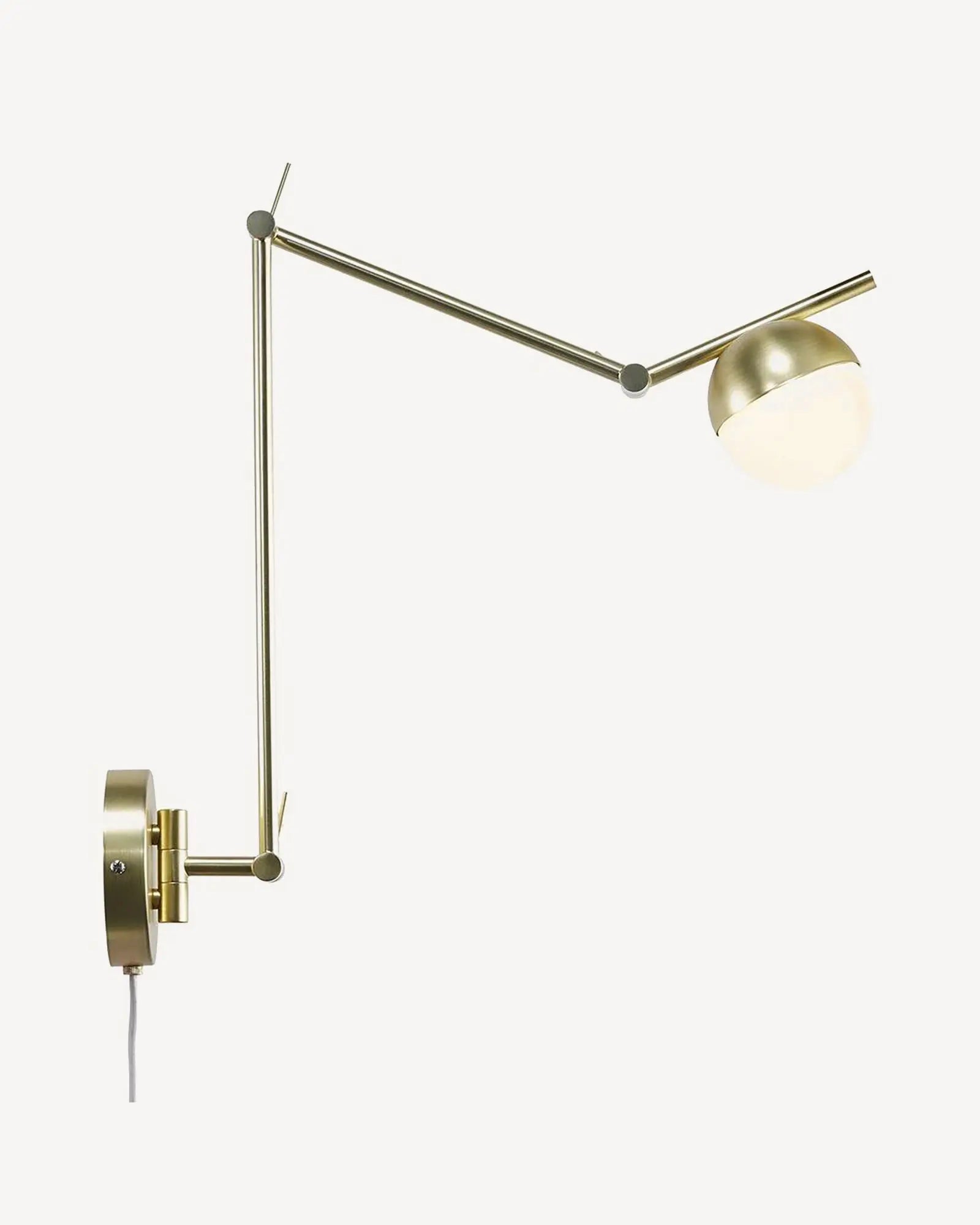 Contina adjustable minimal orb wall light brass