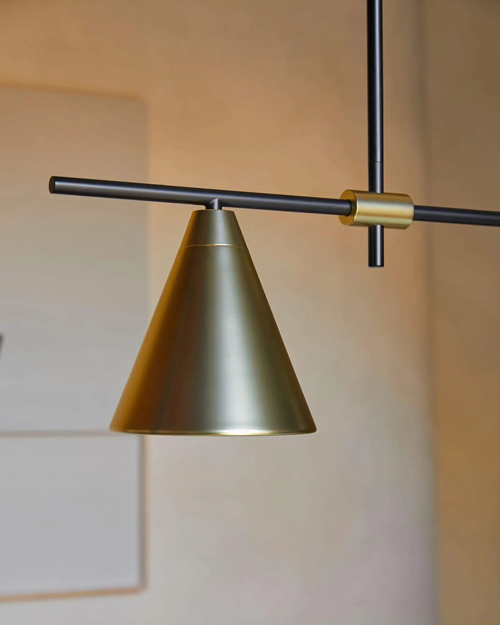 Crane contemporary geometrical linear pendant light detail