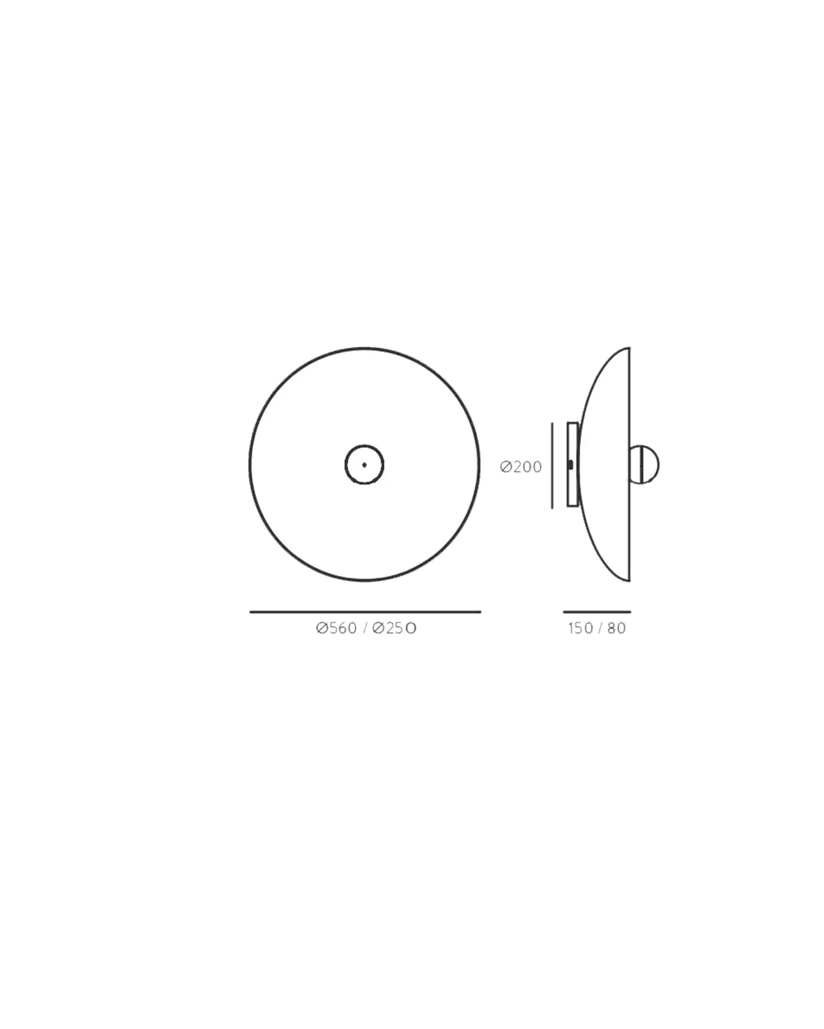 Cropy contemporary disc wall light sizes