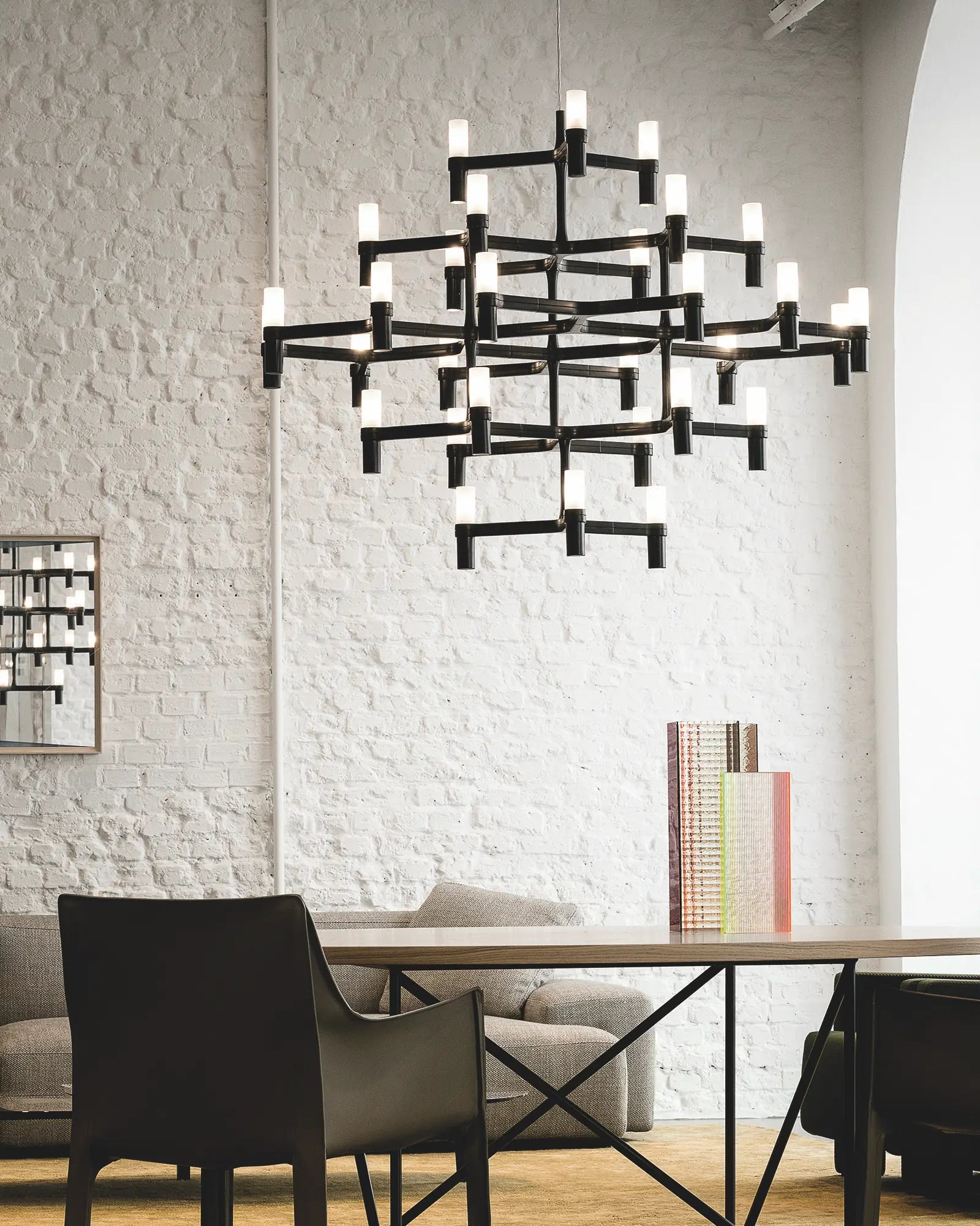 Crown major large chandelier above a dining table